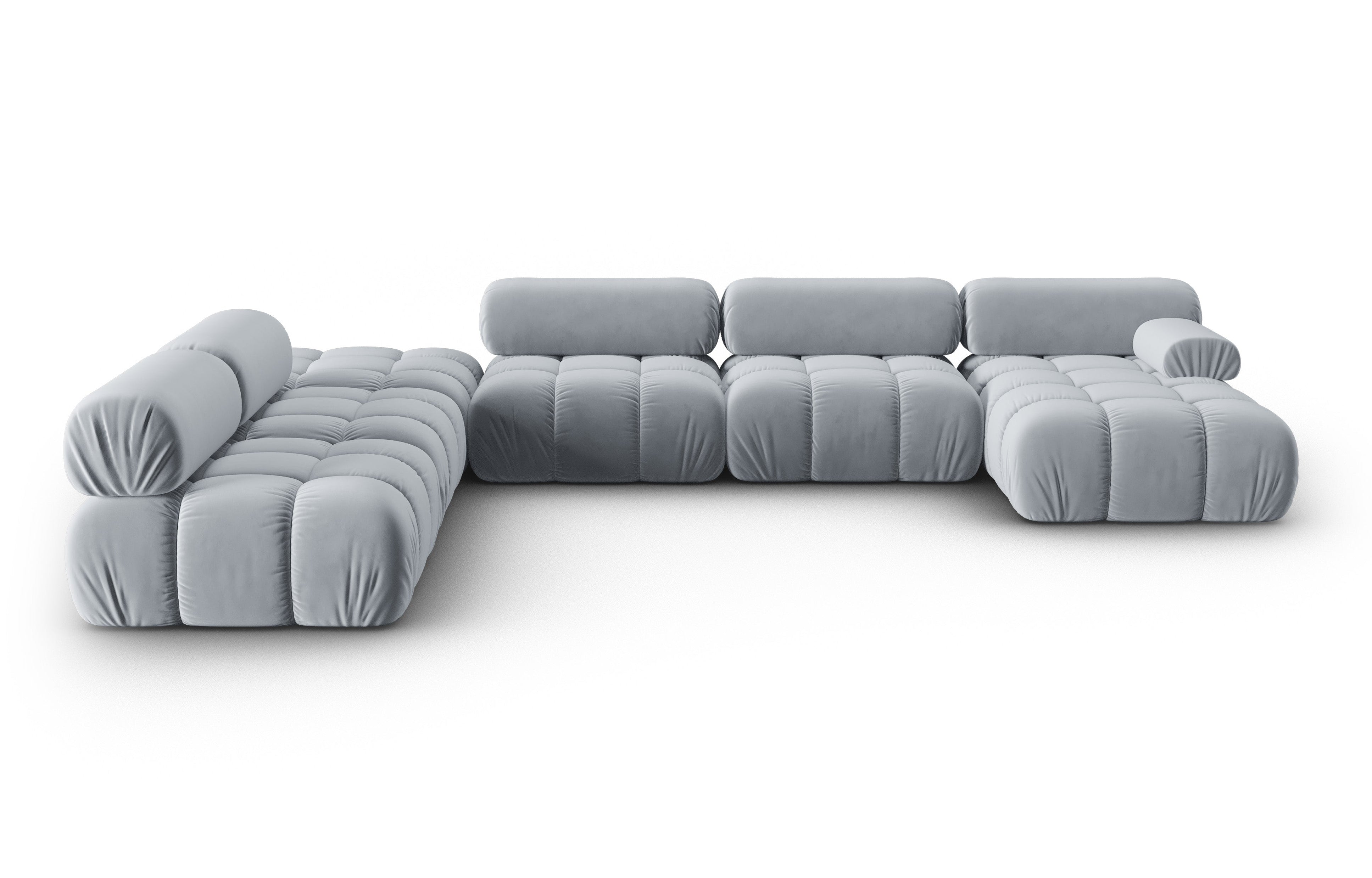 CORTINA Blue Left-Hand Velvet Panoramic Corner Sofa