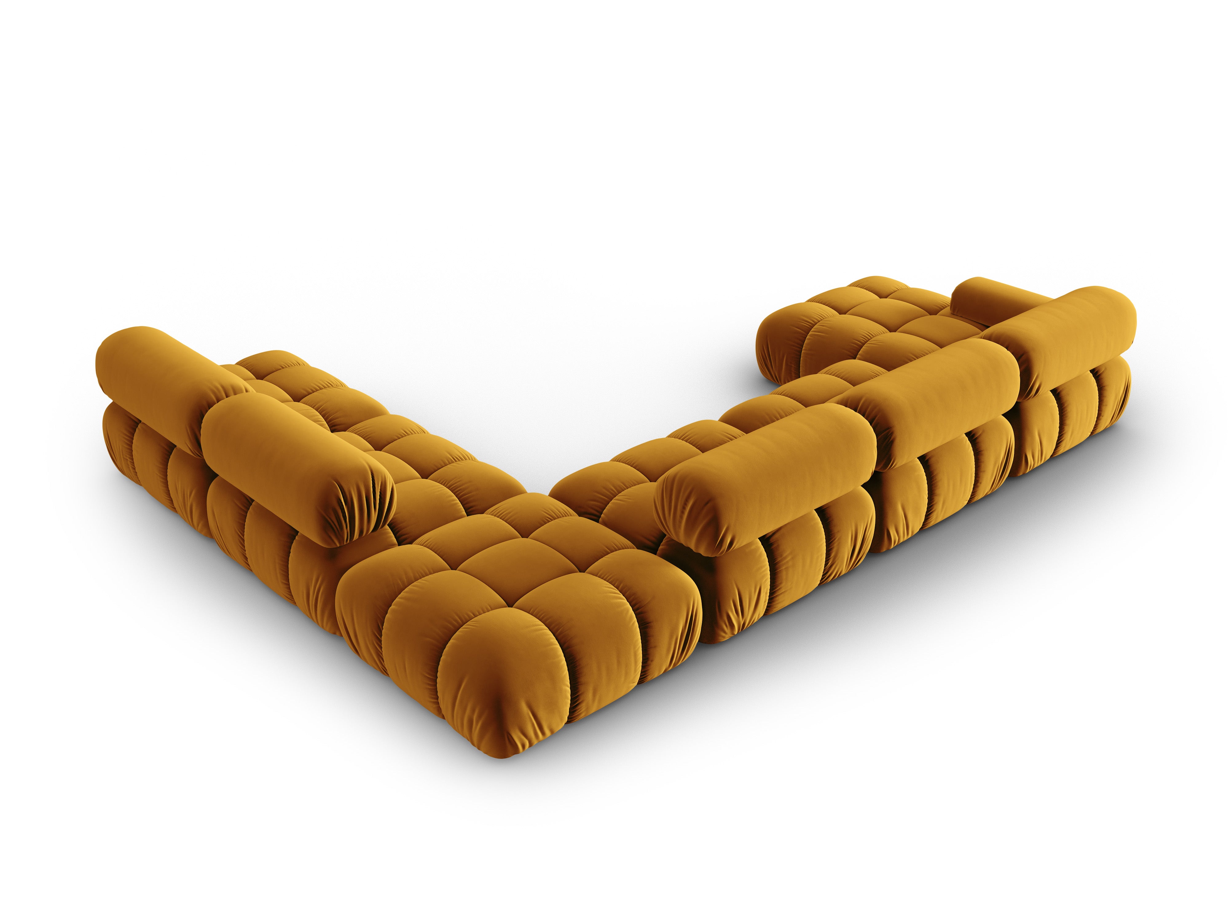 CORTINA Yellow Right-Hand Velvet Panoramic Corner Sofa