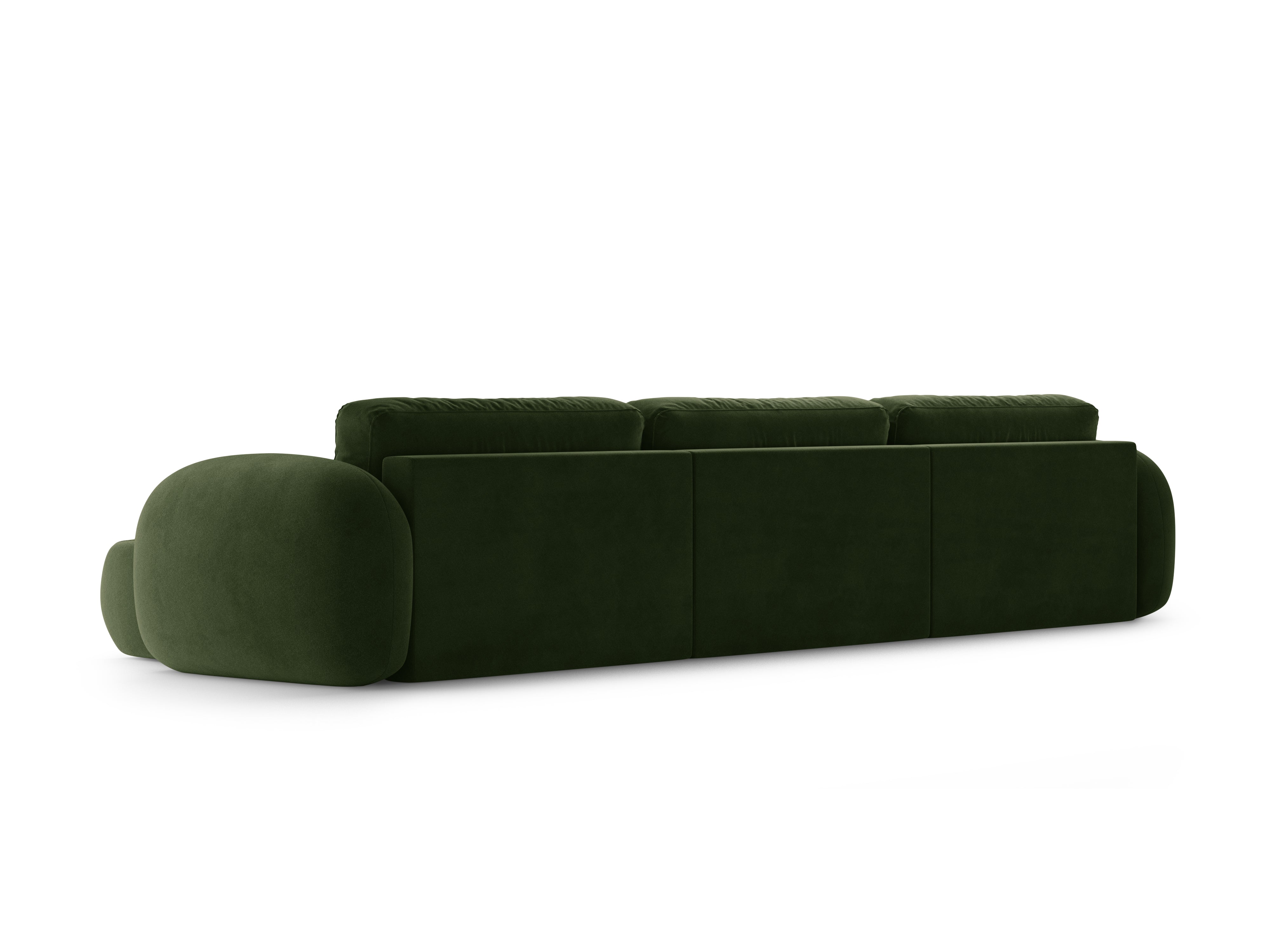 Sofa panoramisch aus Samt mit Schlaf-Funktion für 5 Personen TONALE militärisches Grün