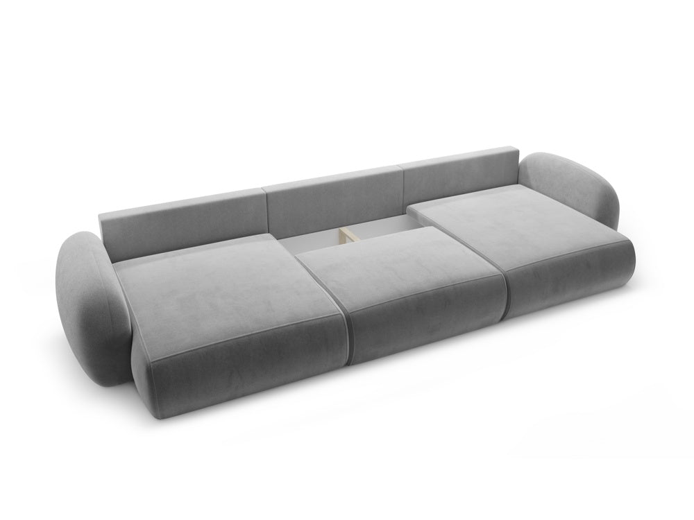 Sofa panoramisch aus Samt mit Schlaf-Funktion für 5 Personen TONALE dunkelgrau