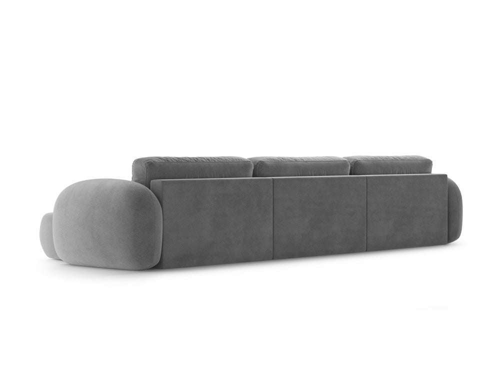 Sofa panoramisch aus Samt mit Schlaf-Funktion für 5 Personen TONALE dunkelgrau