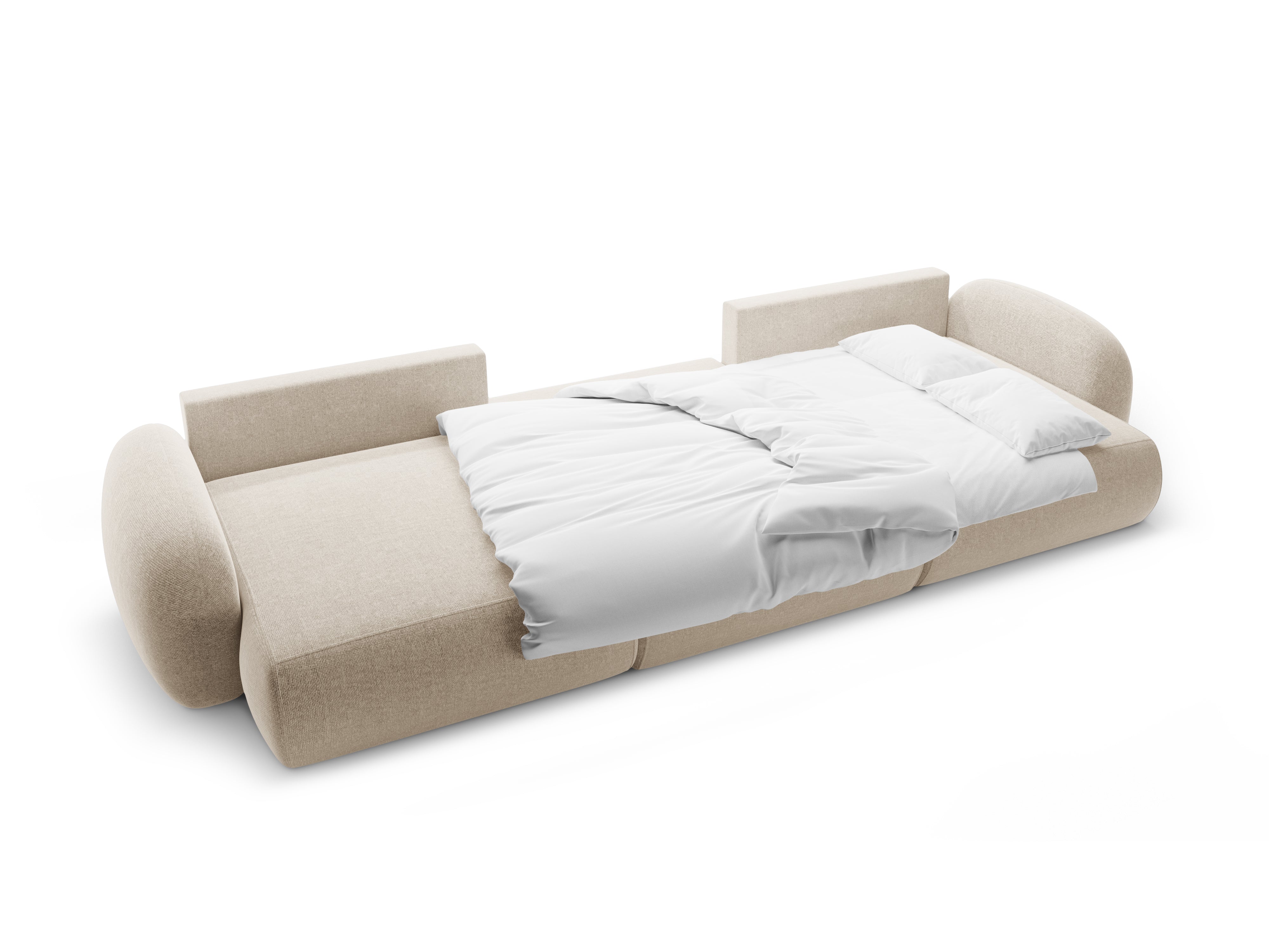Panoramisches Sofa mit Schlaf-Funktion für 5 Personen TONALE hellbeige