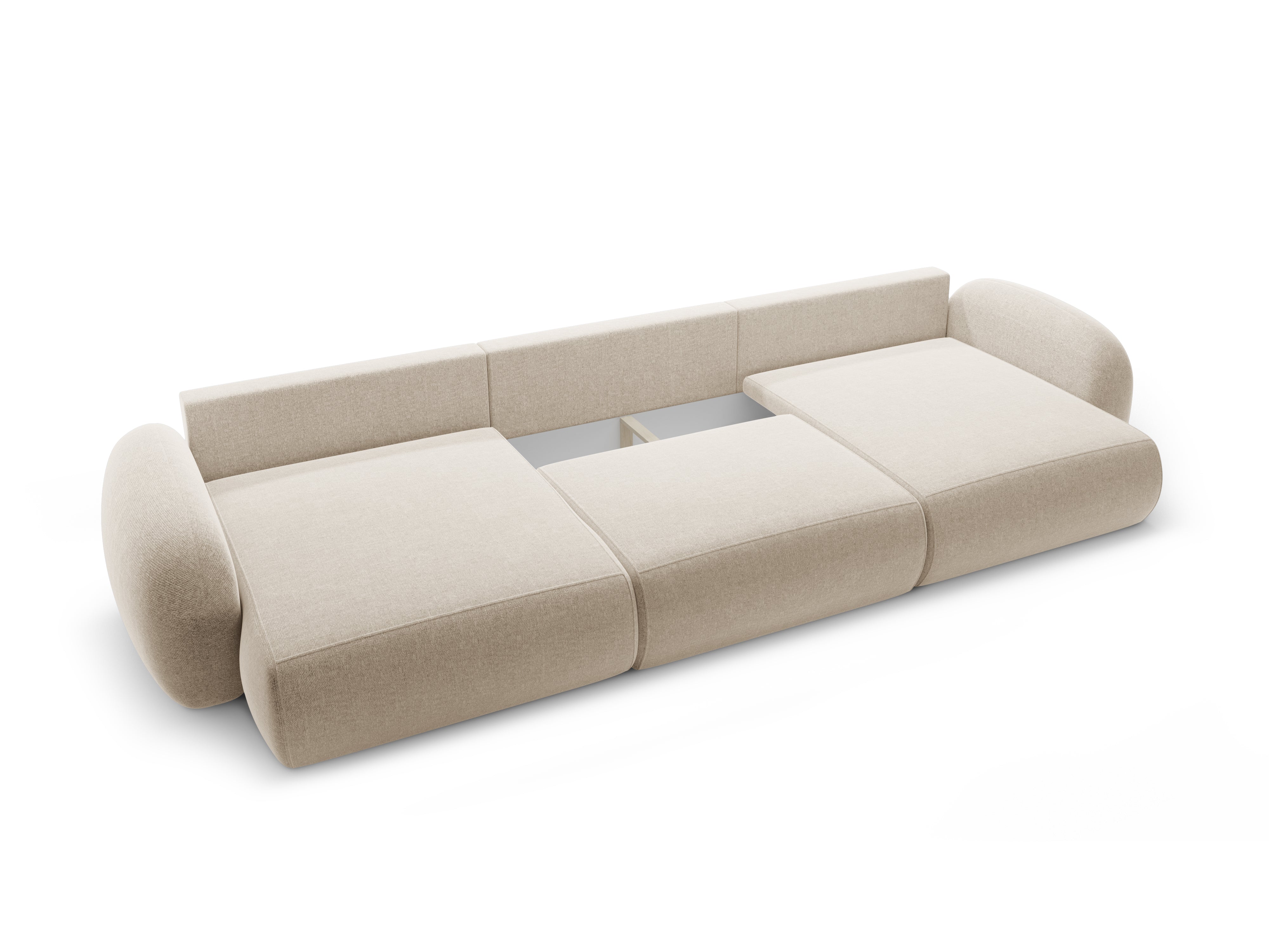 Panoramisches Sofa mit Schlaf-Funktion für 5 Personen TONALE hellbeige