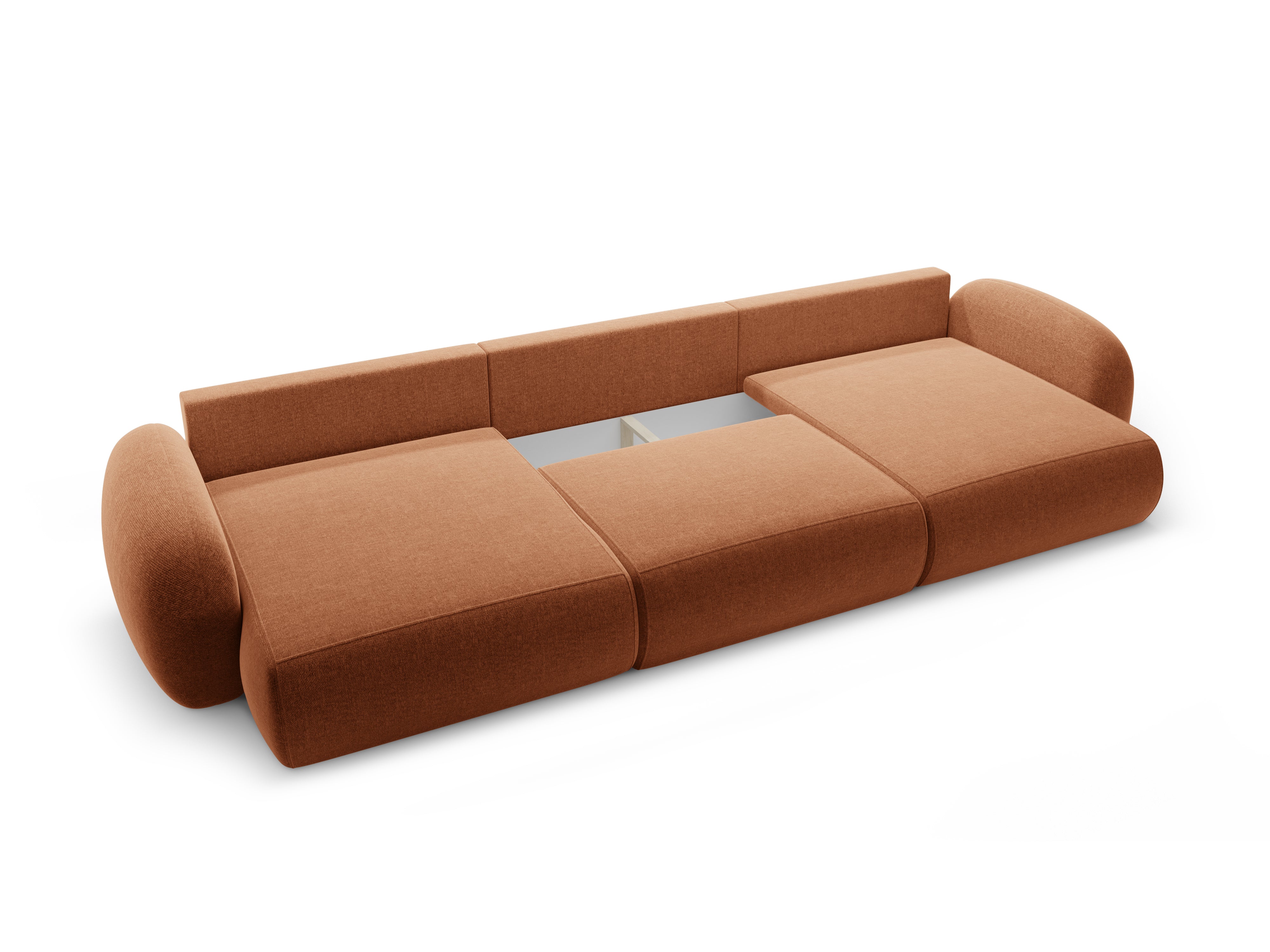 Panoramisches Sofa mit Schlaf-Funktion für 5 Personen TONALE ziegelrot