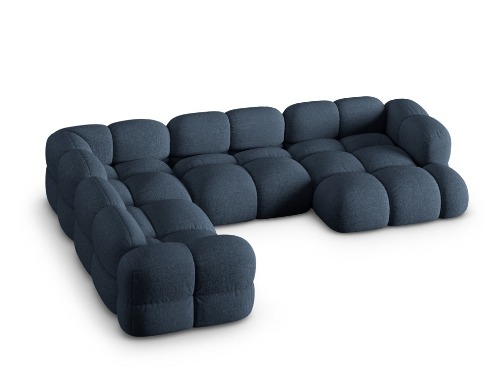 Left-facing U-shaped sofa LORETTO blue