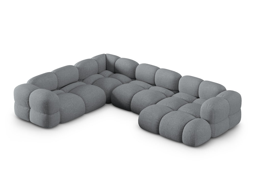 U-förmiger linker Ecksofa LORETTO grau-blau