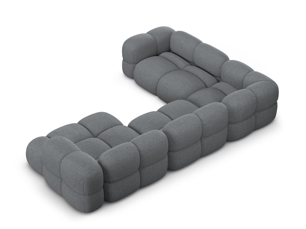U-förmiger linker Ecksofa LORETTO grau-blau