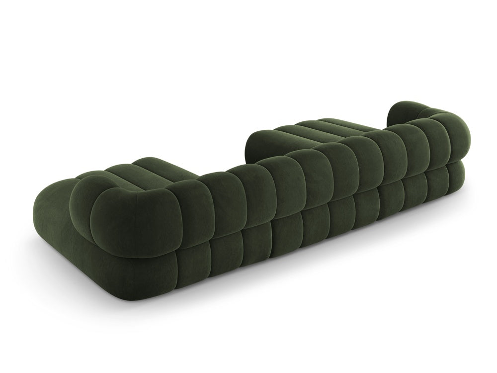 Sofa panoramisch samtig 6-sitzig KOGE grün
