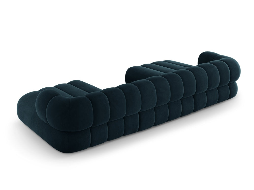 Sofa panoramisch samtig 6-sitzig KOGE petrol
