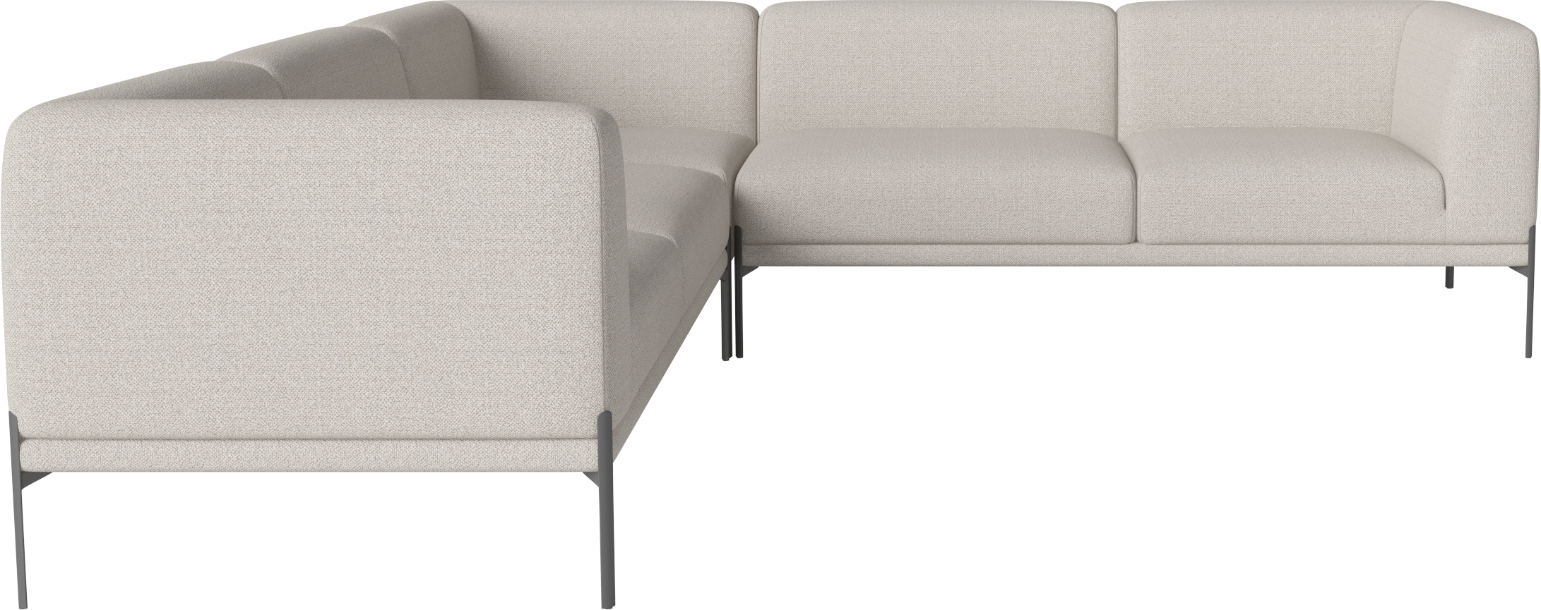 Symmetrische Ecke 6-Sitzer Caisa Grey Stahlbasis