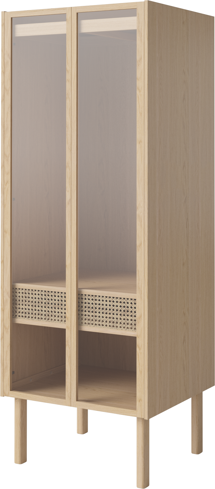 Wardrobe with glass doors Cana bleached oak wood