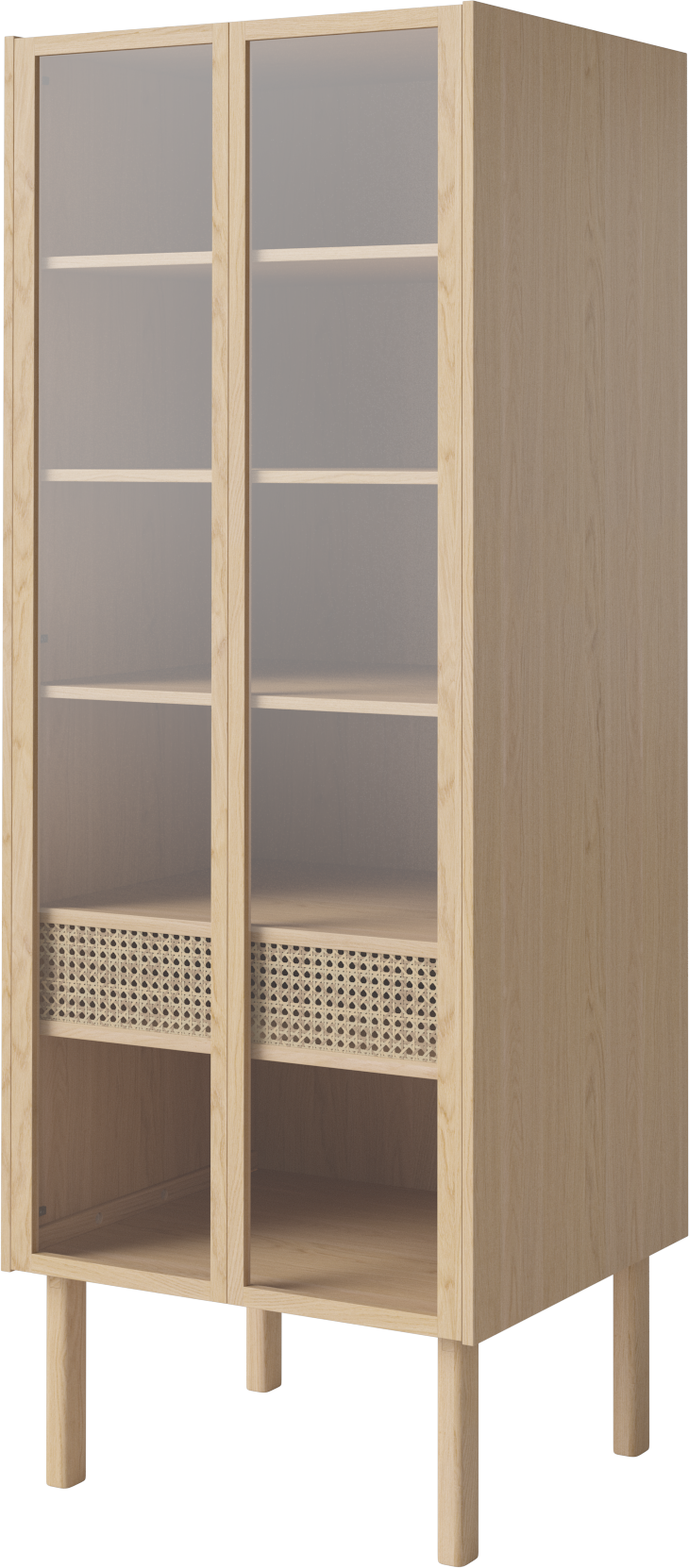 Wardrobe with glass doors Cana bleached oak wood