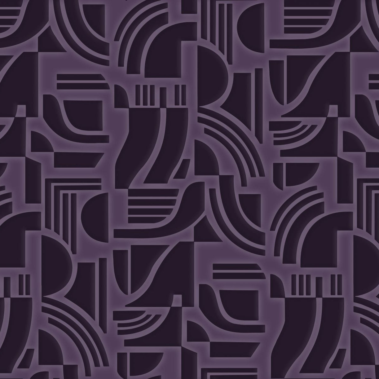 Textil-Tapete mit geometrischem Muster ARCANE - AUBERGINE burgunderrot
