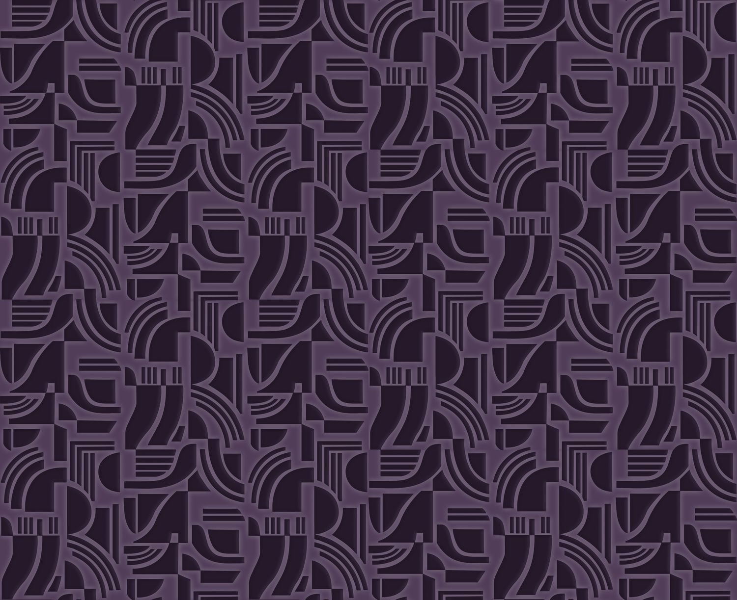 Textil-Tapete mit geometrischem Muster ARCANE - AUBERGINE burgunderrot