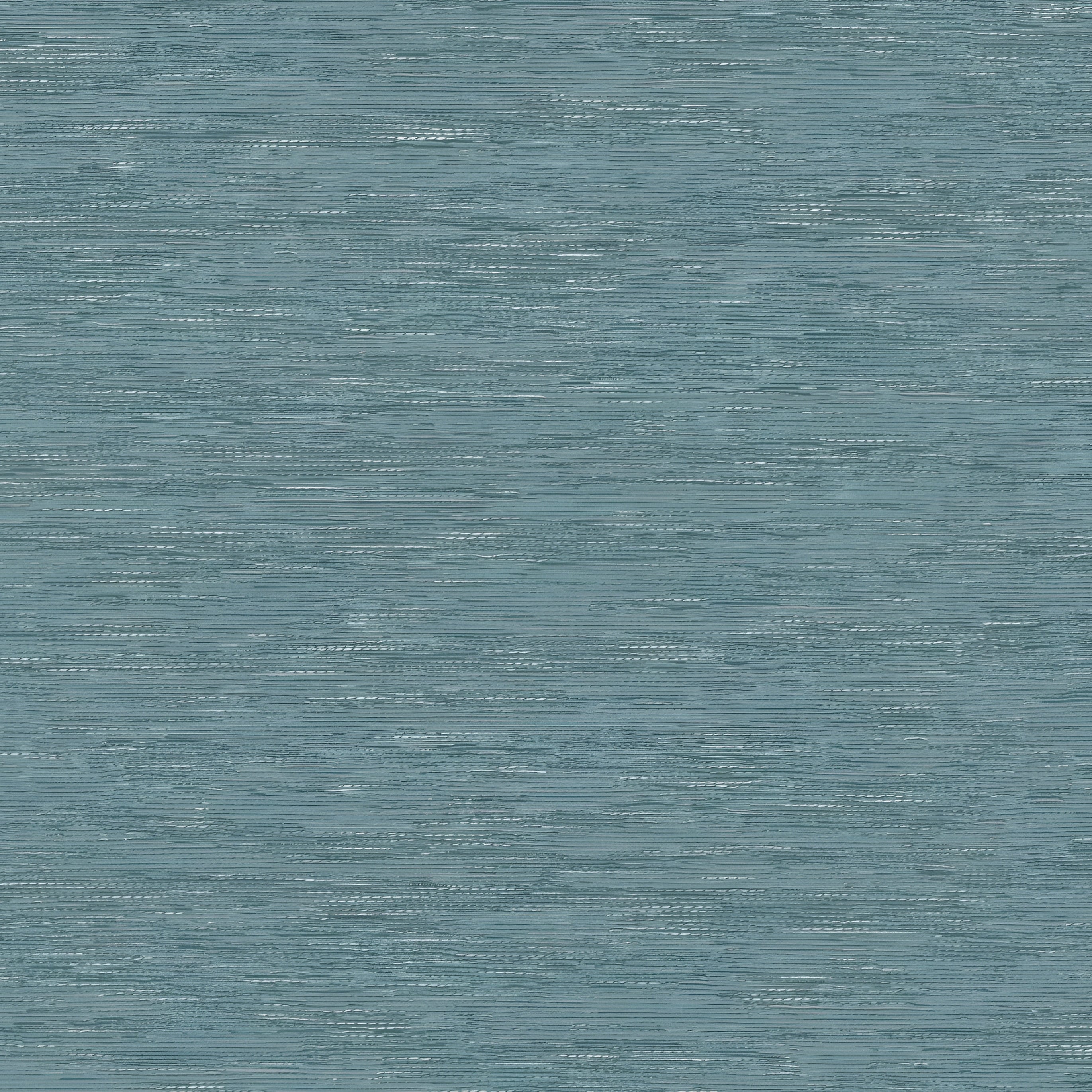 Strukturierte Tapete, die Jacquardstoff imitiert TATAMI - BLEU PERSAN persisches Blau