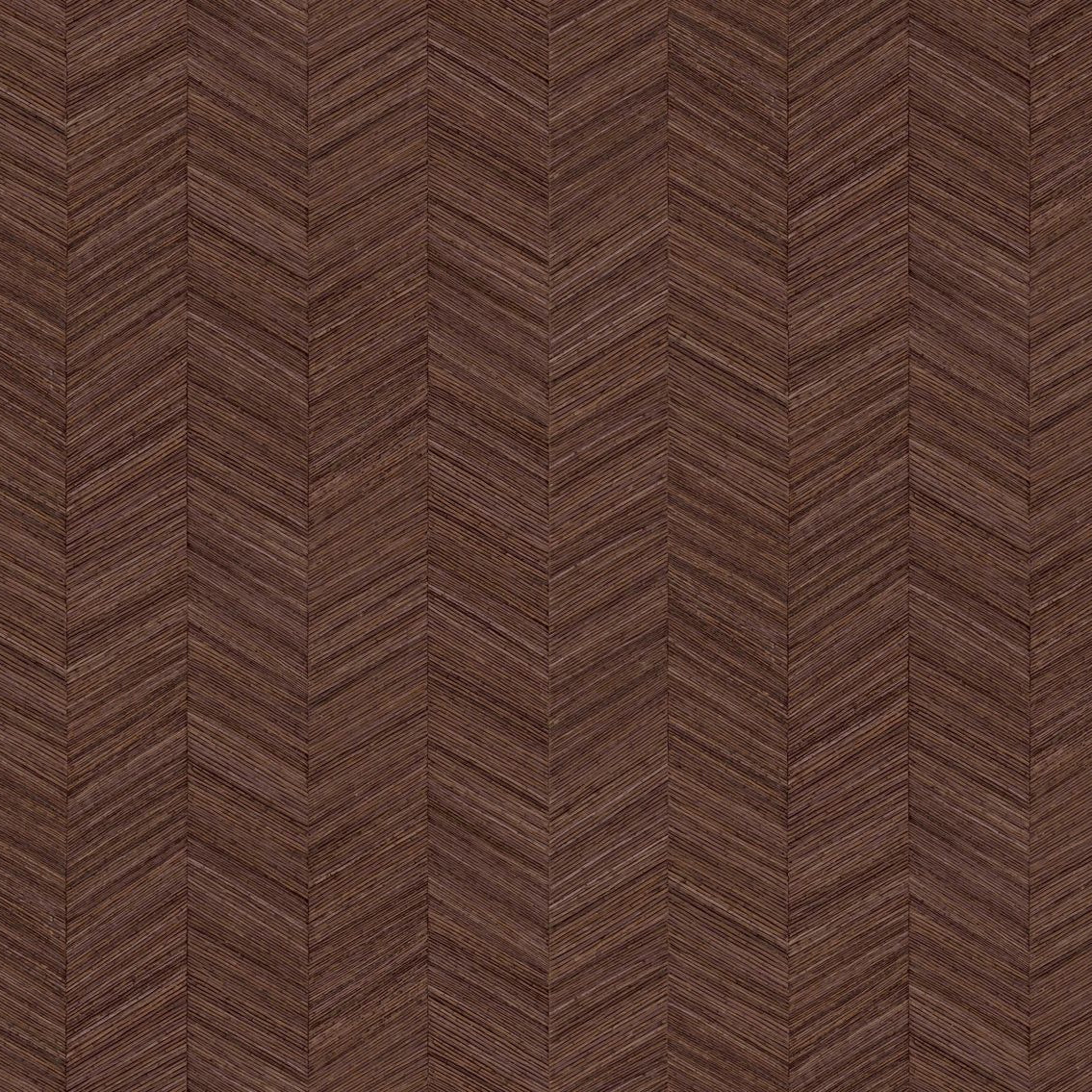 Herringbone Pattern Wallpaper OCOTEA - CÈDRE ROUGE Brown