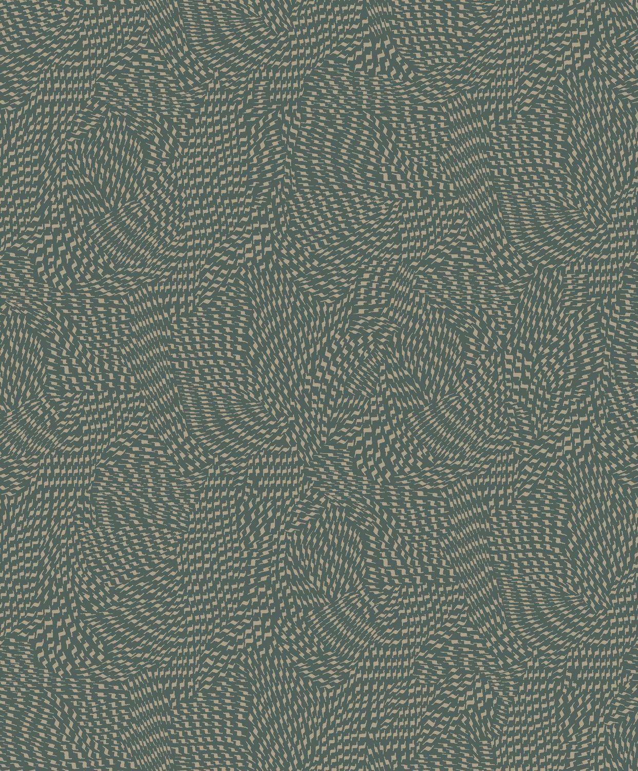Tapete mit abstraktem Muster PASSY - VERT DE GRIS FONCE/BEIGE grün mit beige