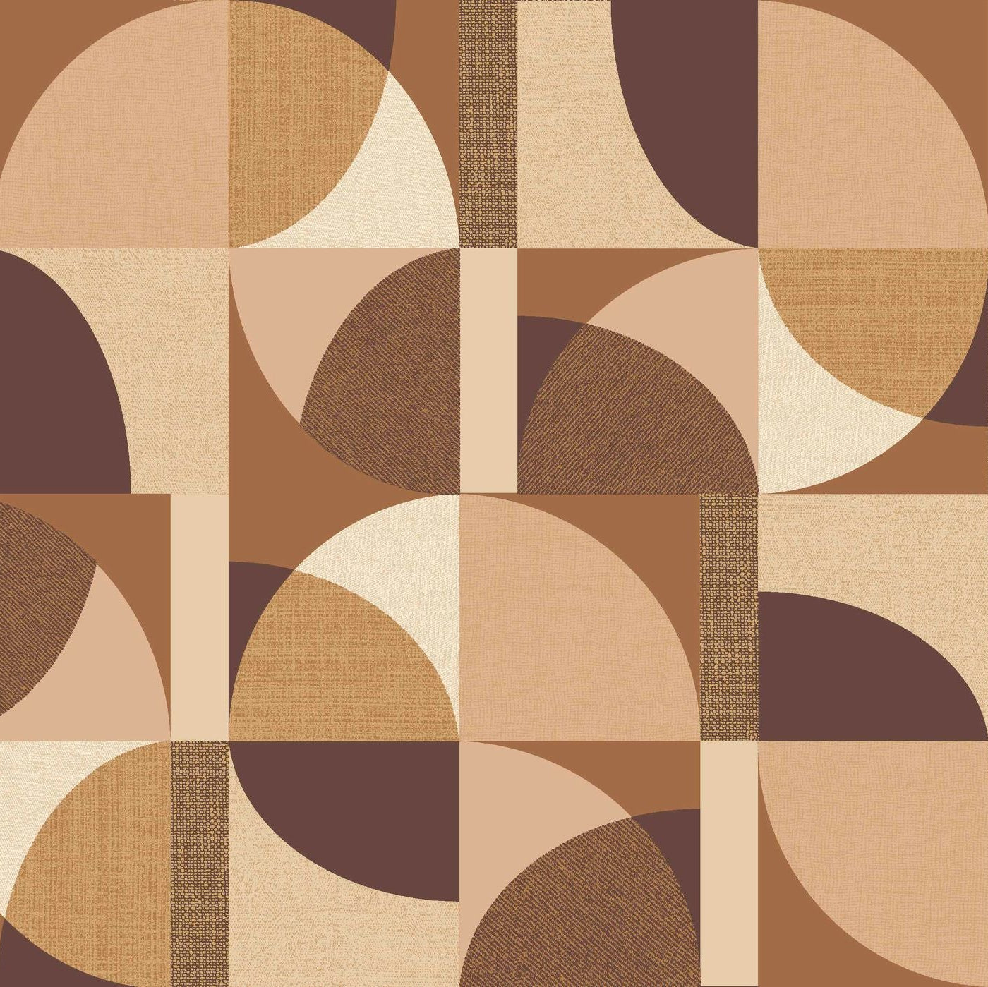 Wallpaper with geometric pattern BARILLET - TERRACOTTA/PEACH terracotta with peach