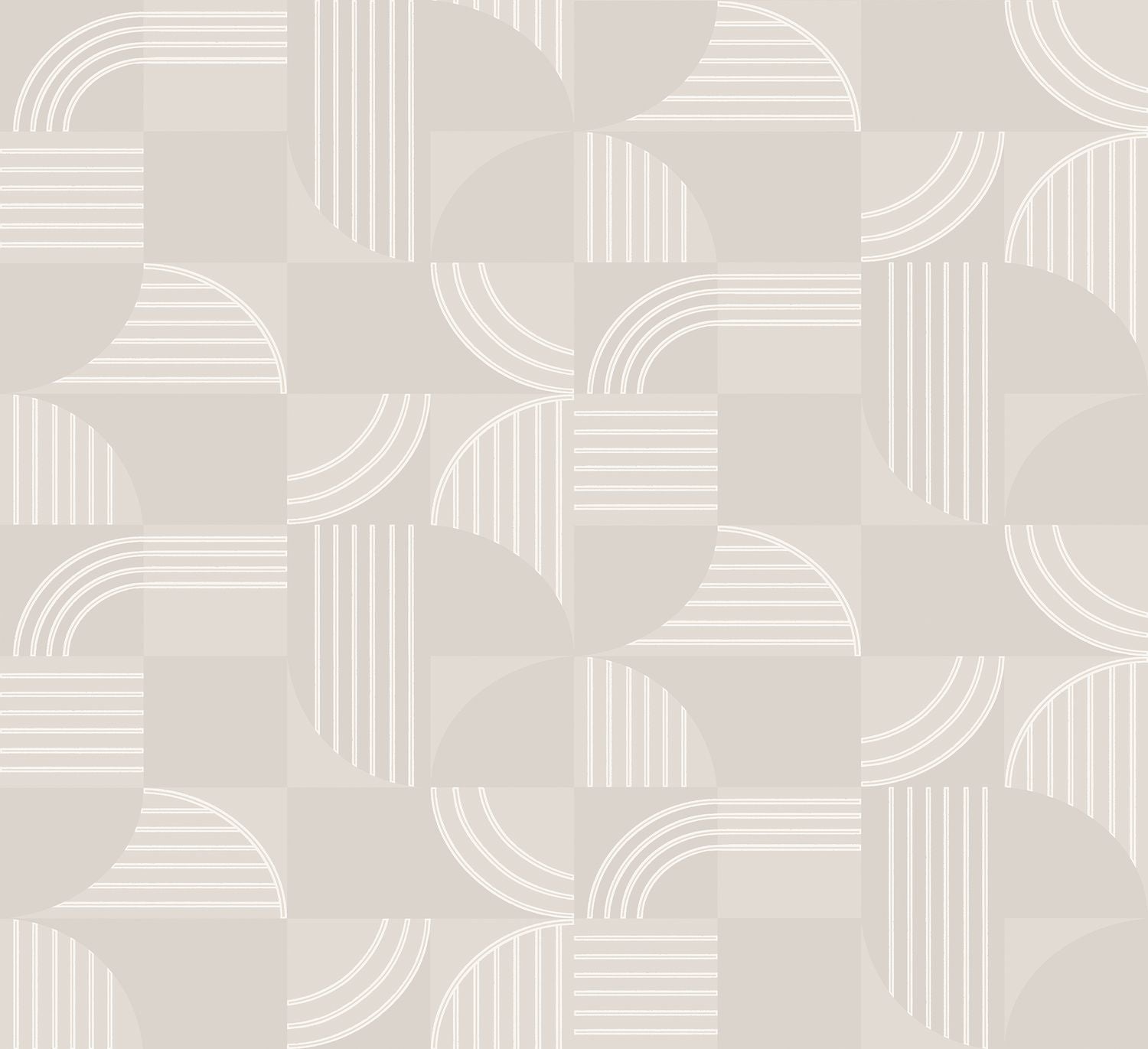 Vlies-Tapete mit geometrischem Muster ANNÉES 30 - SABLE beige