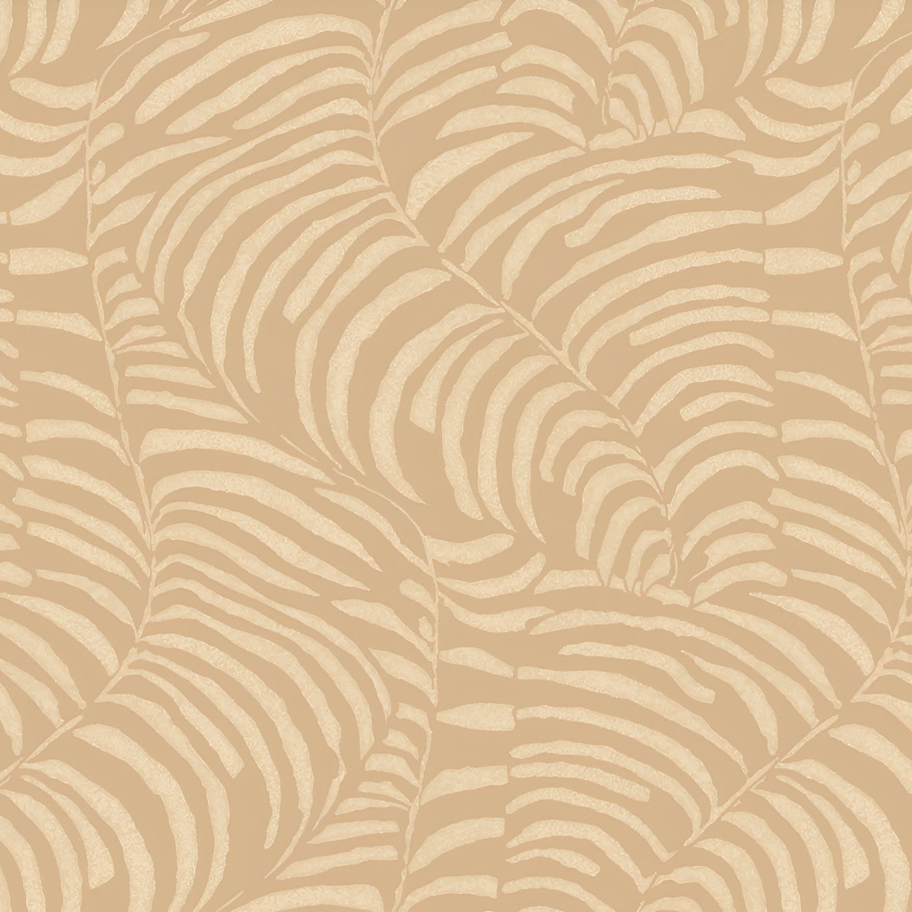 Non-woven wallpaper with a plant motif NOBILE - SABLE/NACRÉ sandy with a pearlescent finish