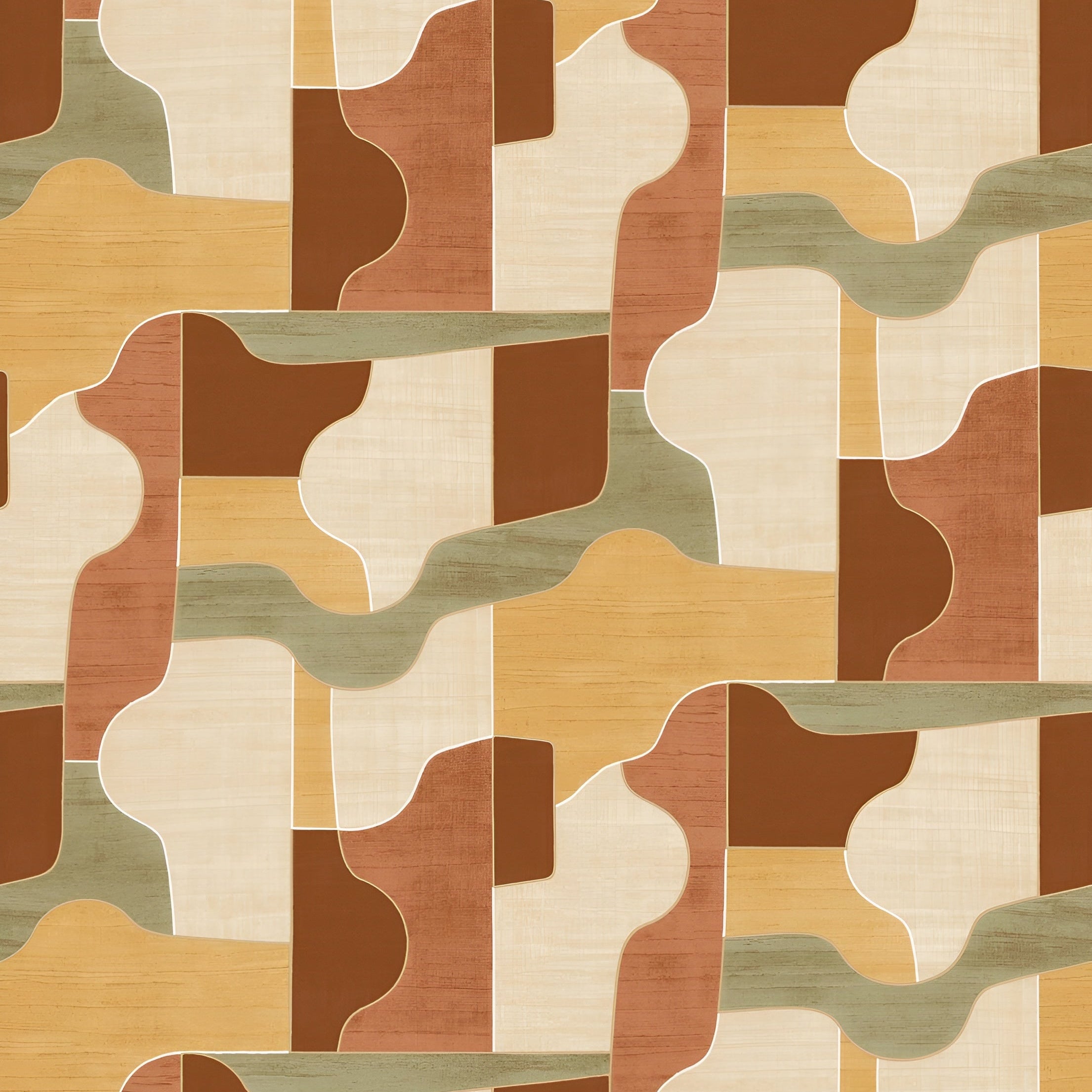 Tapete mit geometrischem Muster MODERNISMO - BLUSH/VANILLE orange