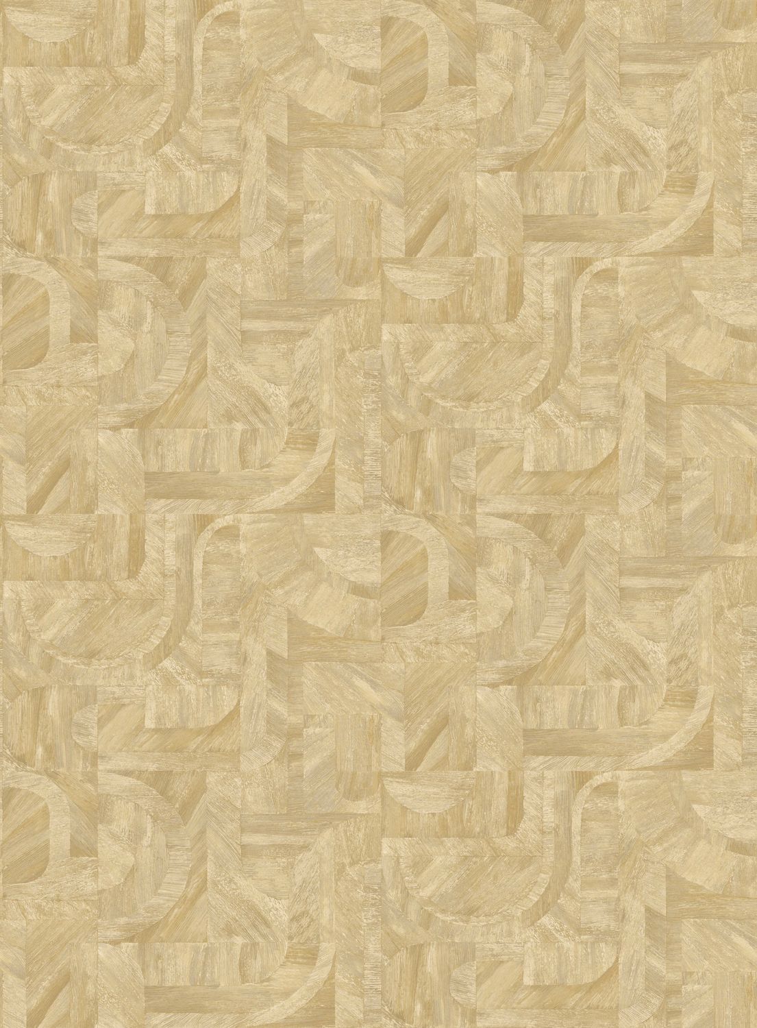 Tapete mit einem von der Intarsientechnik inspirierten Muster INTARSIA - PAILLE goldbeige