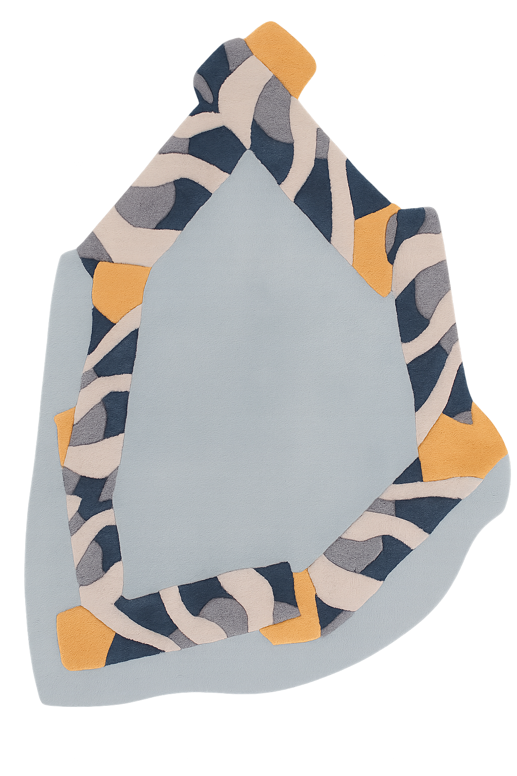 Asymmetrischer dekorativer Teppich FRAME himmelblau