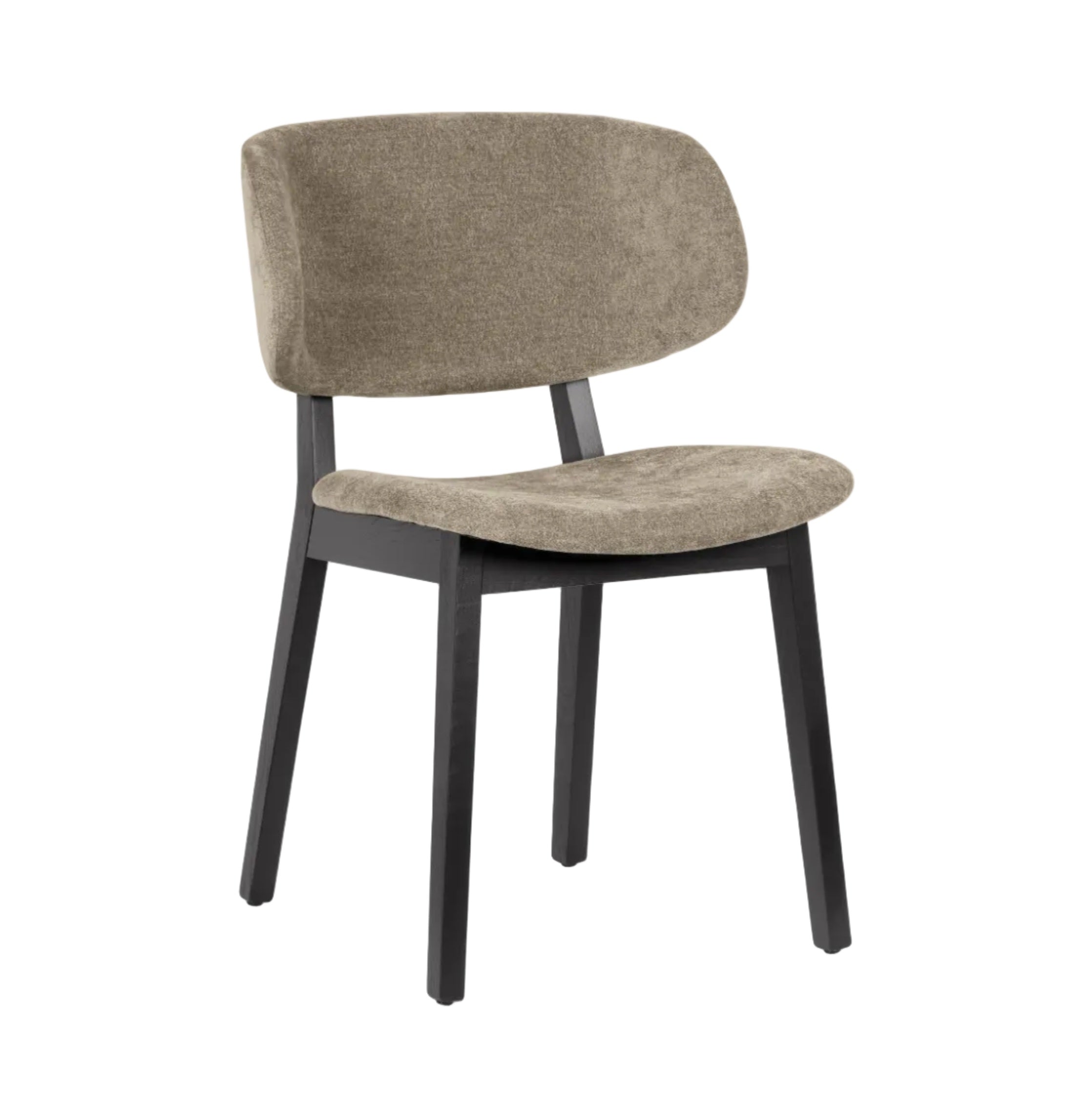CLAIRE chair in taupe with a black wooden base