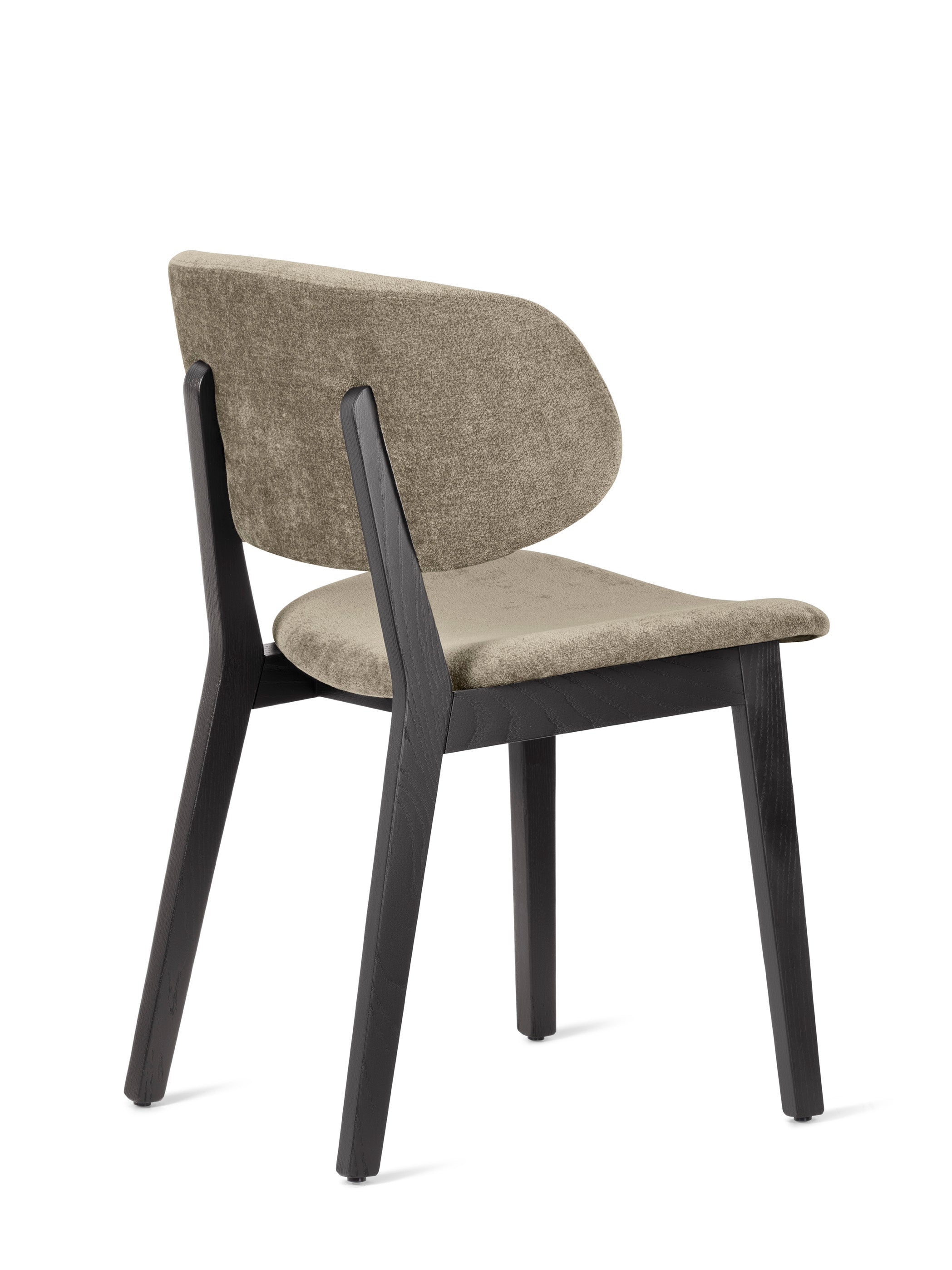 CLAIRE chair in taupe with a black wooden base