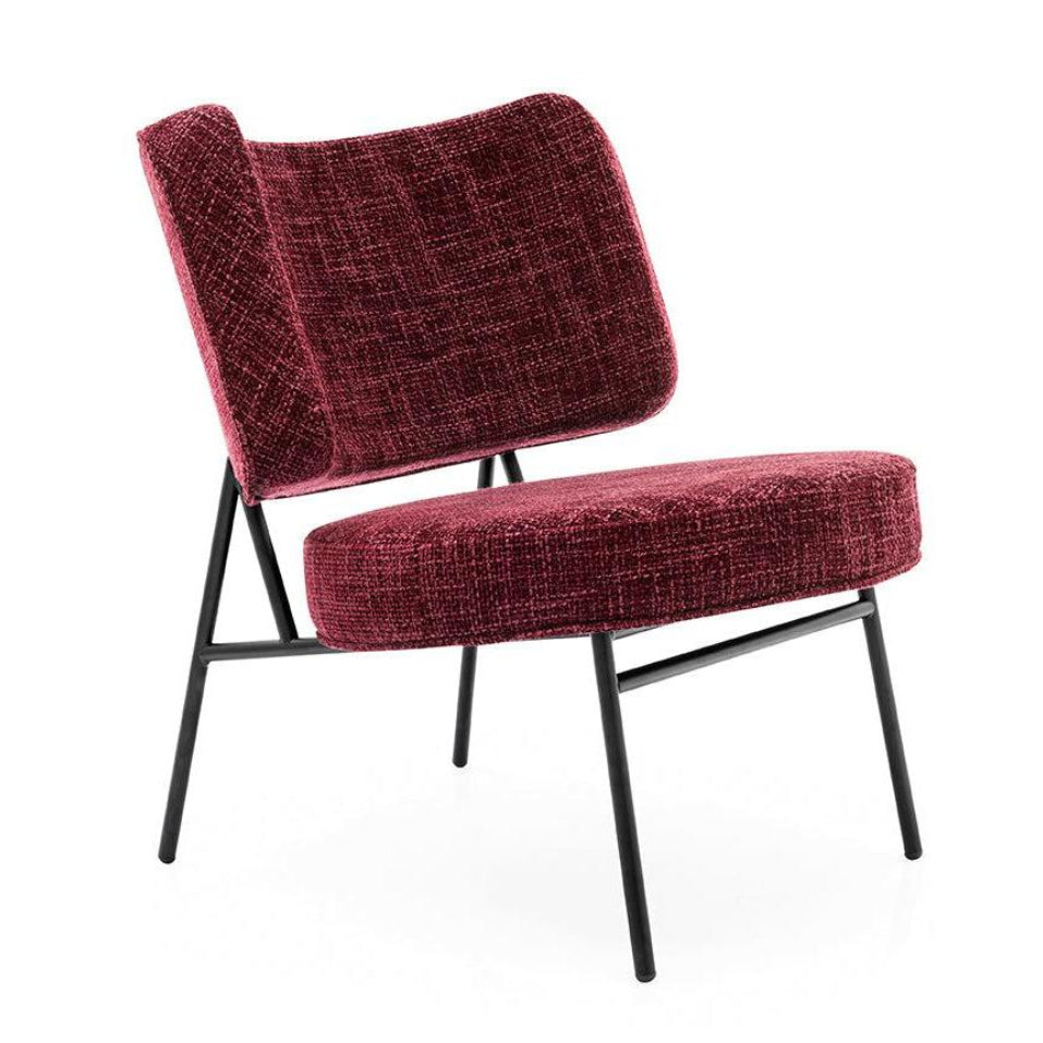 Sessel COCO gepolstert mit schwarzem Gestell