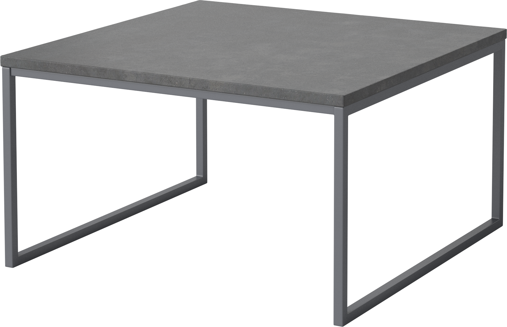 Externer Couchtisch Como dunkelgrauer Beton mit einer dunkelgrauen Basis