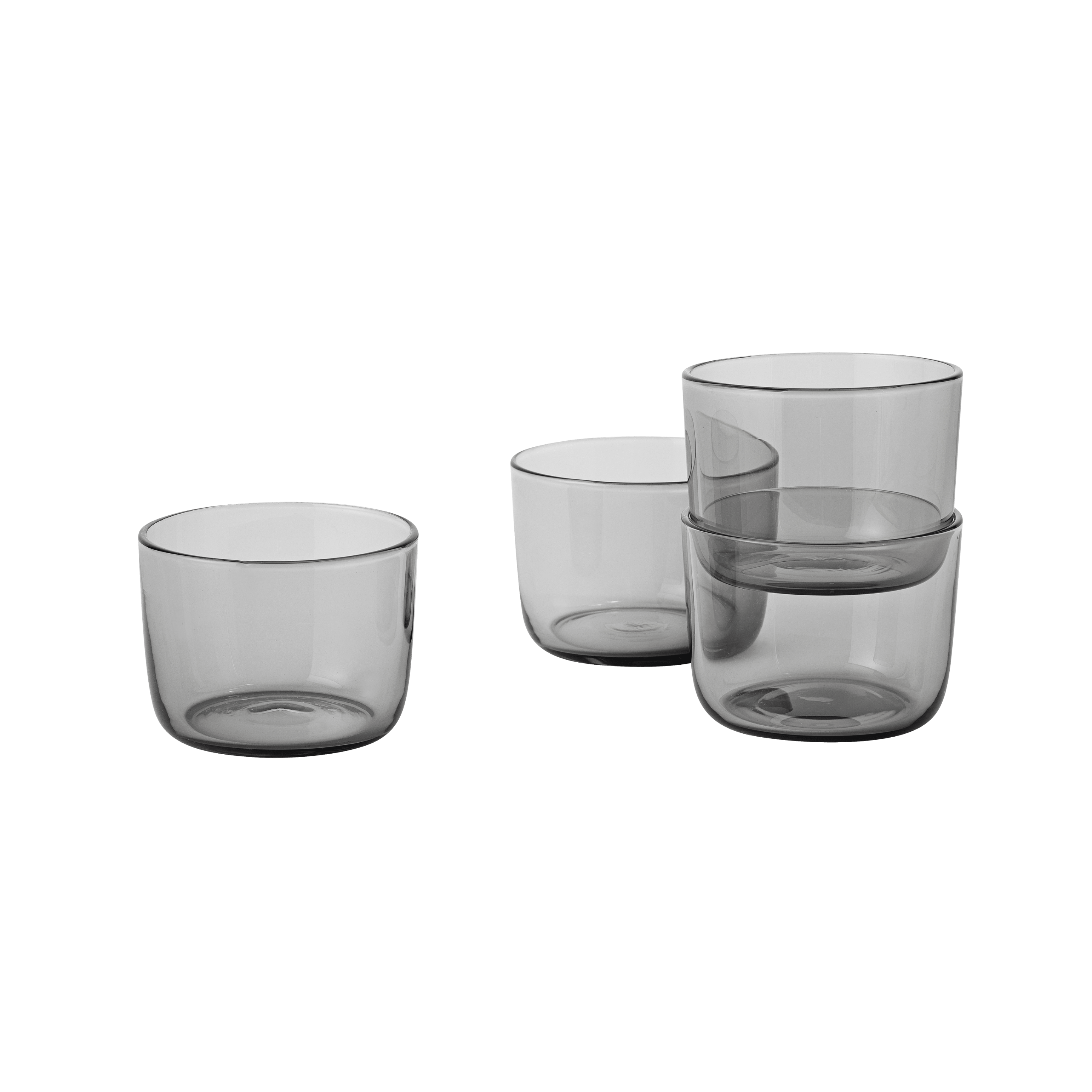 Set von CORKY Gläsern aus rauchigem Glas