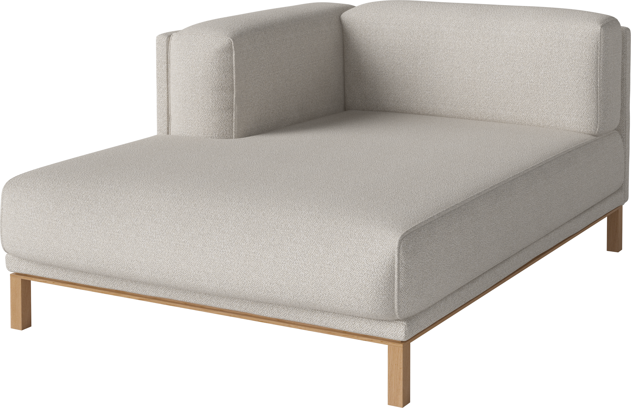 Modulares Sofa gemütlich - links -Hand Chaiselong mit einer Eichenbasis