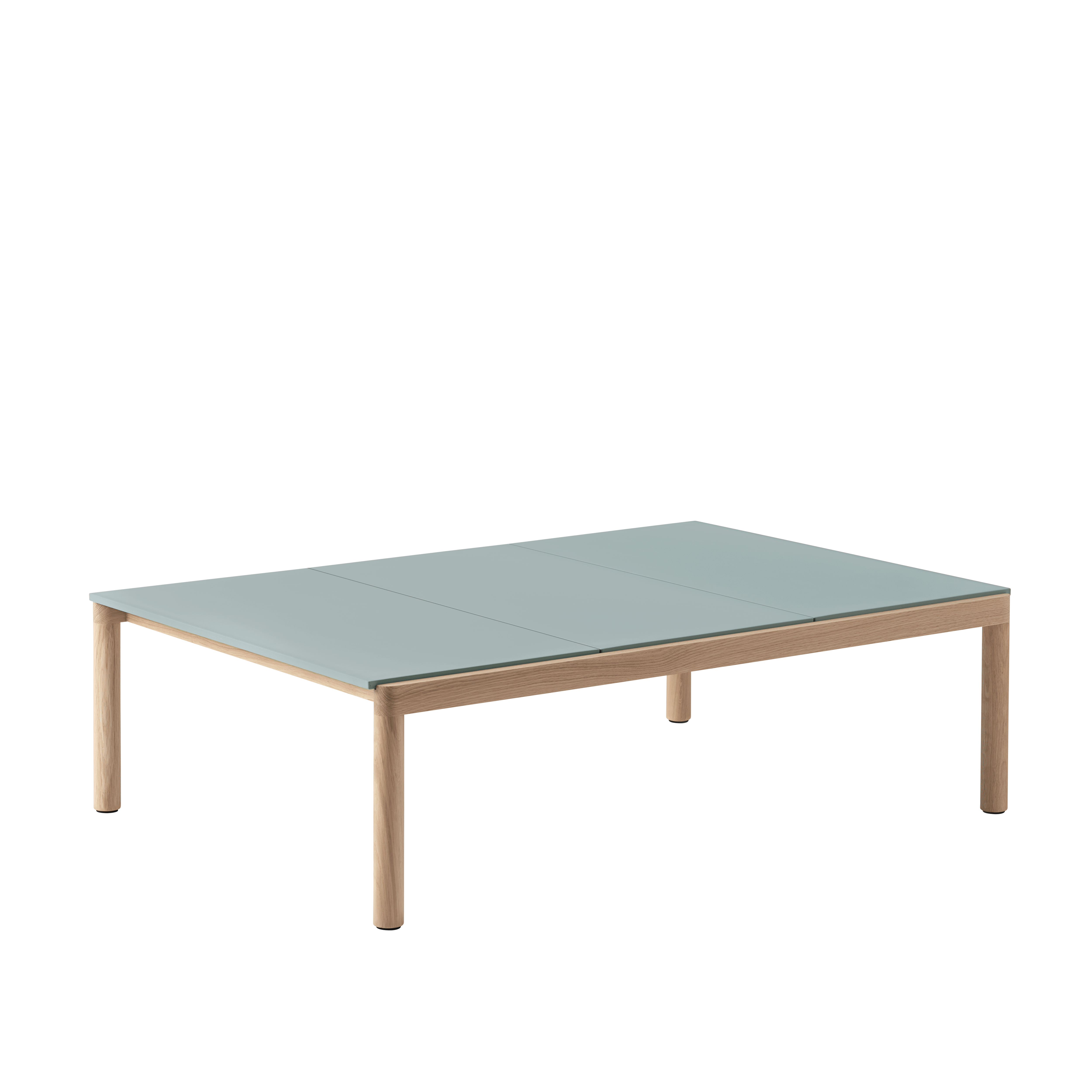COUPLE Blue Coffee Table with Oak Base