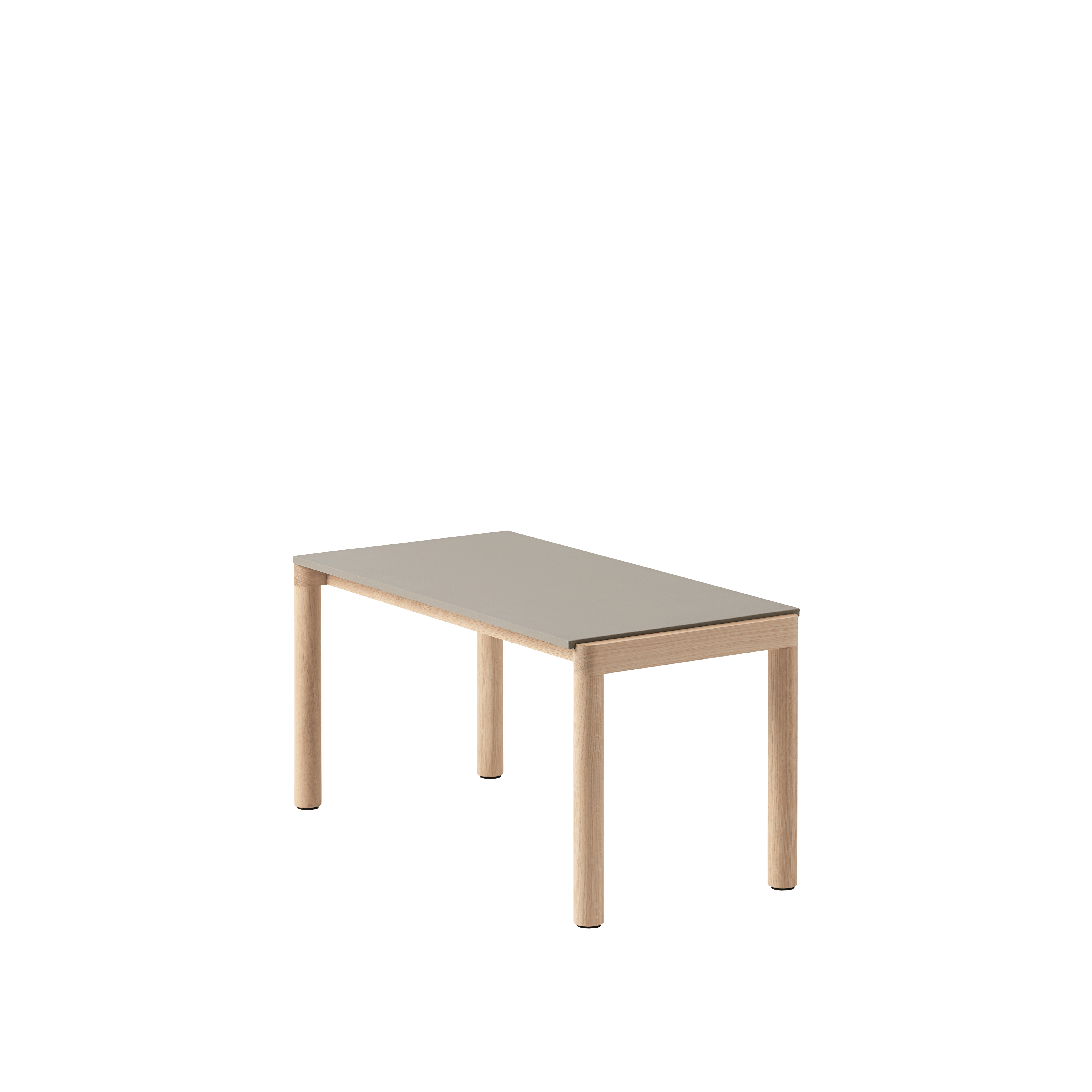Couchtisch COUPLE taupe mit Eichenbasis