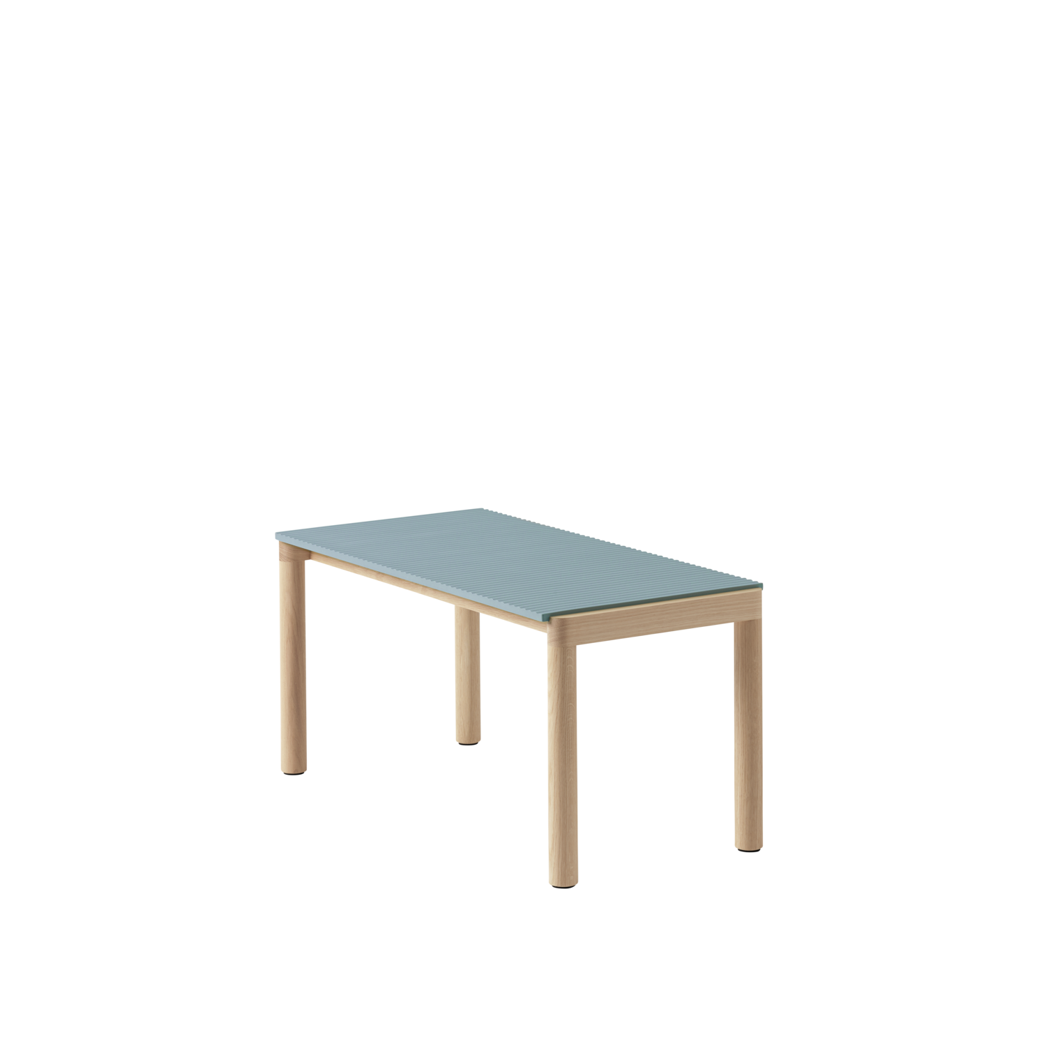 COUPLE Blue Coffee Table with Oak Base