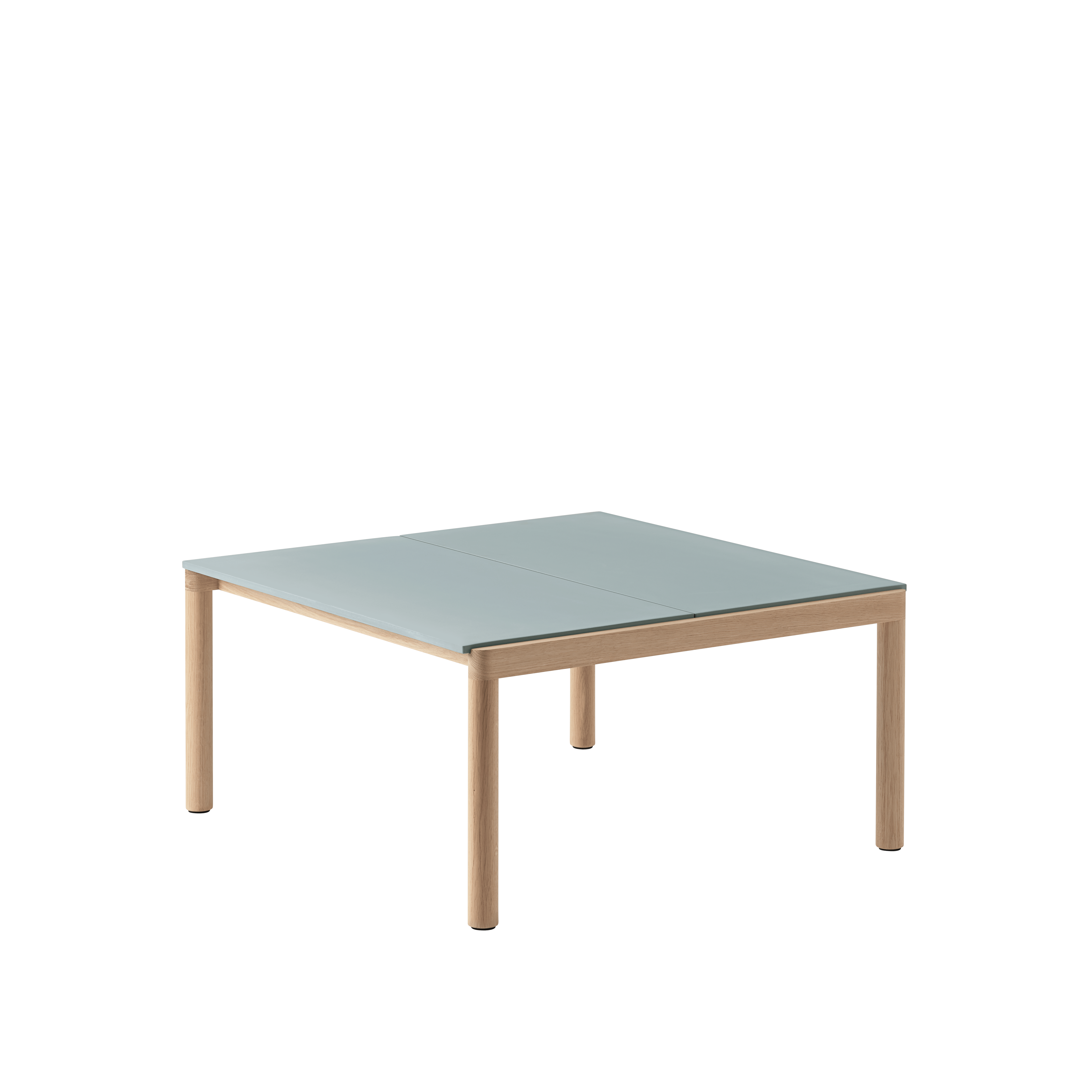COUPLE Blue Coffee Table with Oak Base