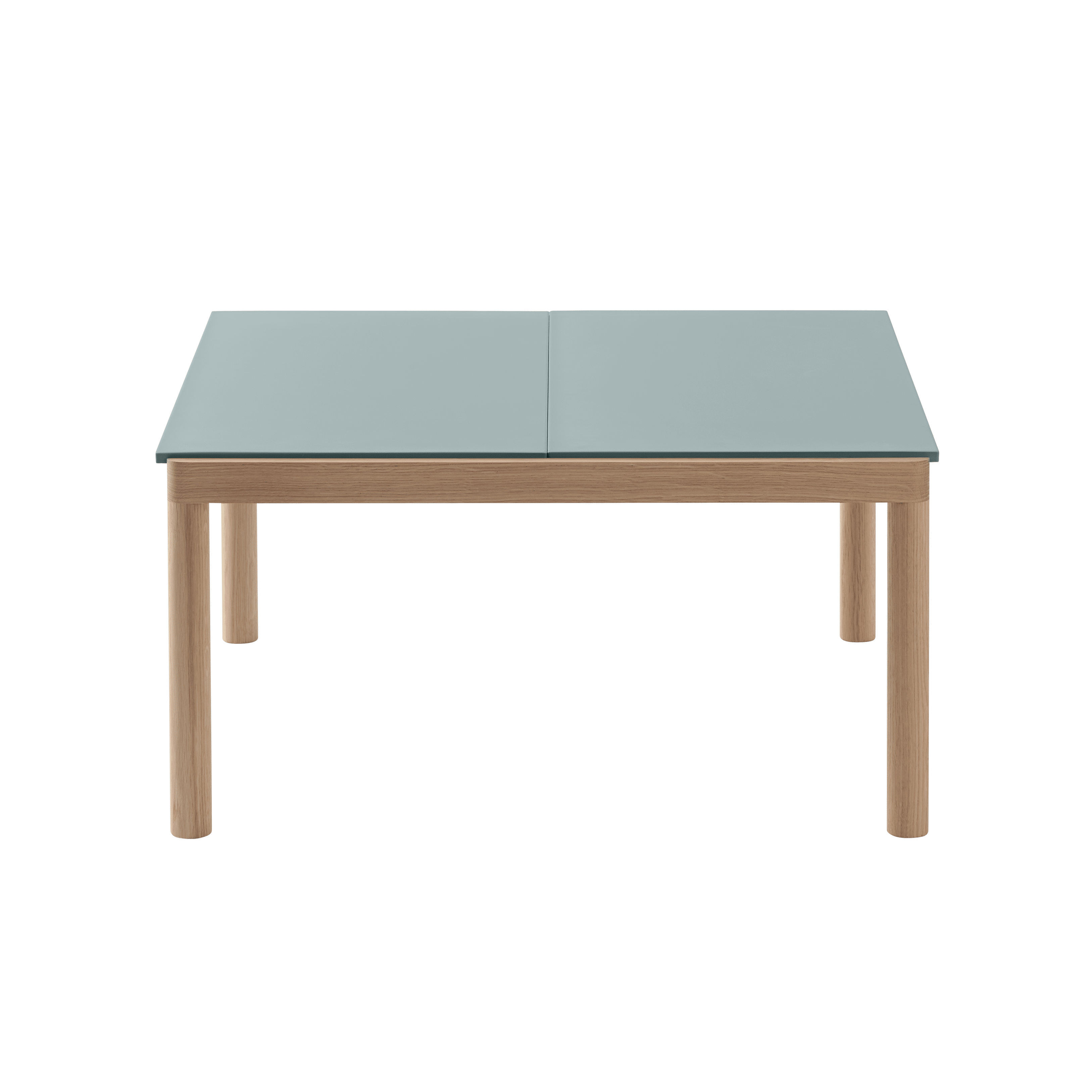 COUPLE Blue Coffee Table with Oak Base