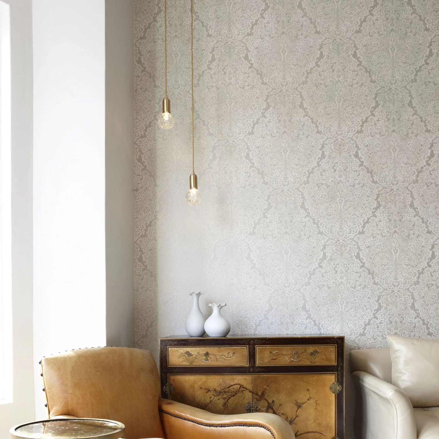 Pendelleuchte CRYSTAL BULB aus mattem Kristallglas mit verchromter Oberfläche