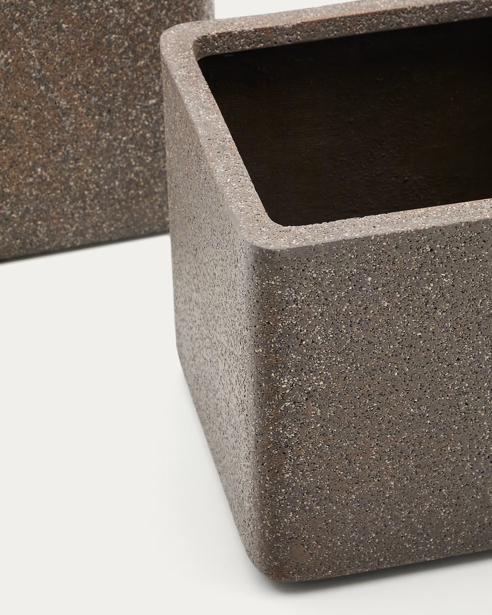 Blumentopf-Set MINOA braun Polyzement