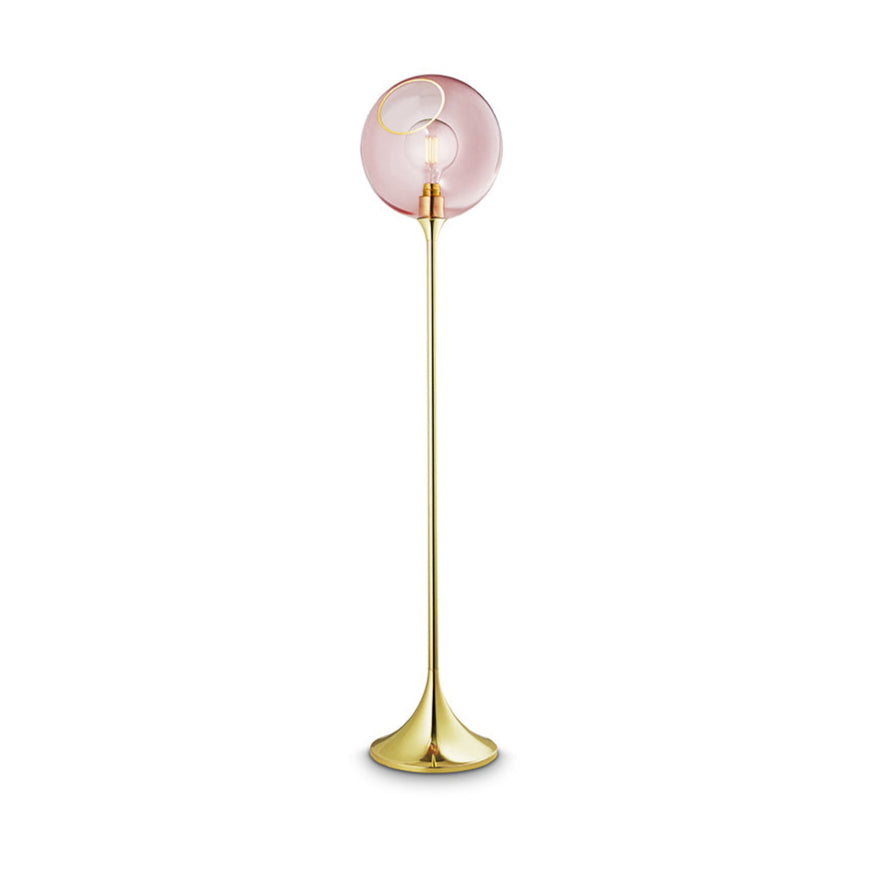BALLROOM floor lamp pink with a gold base
