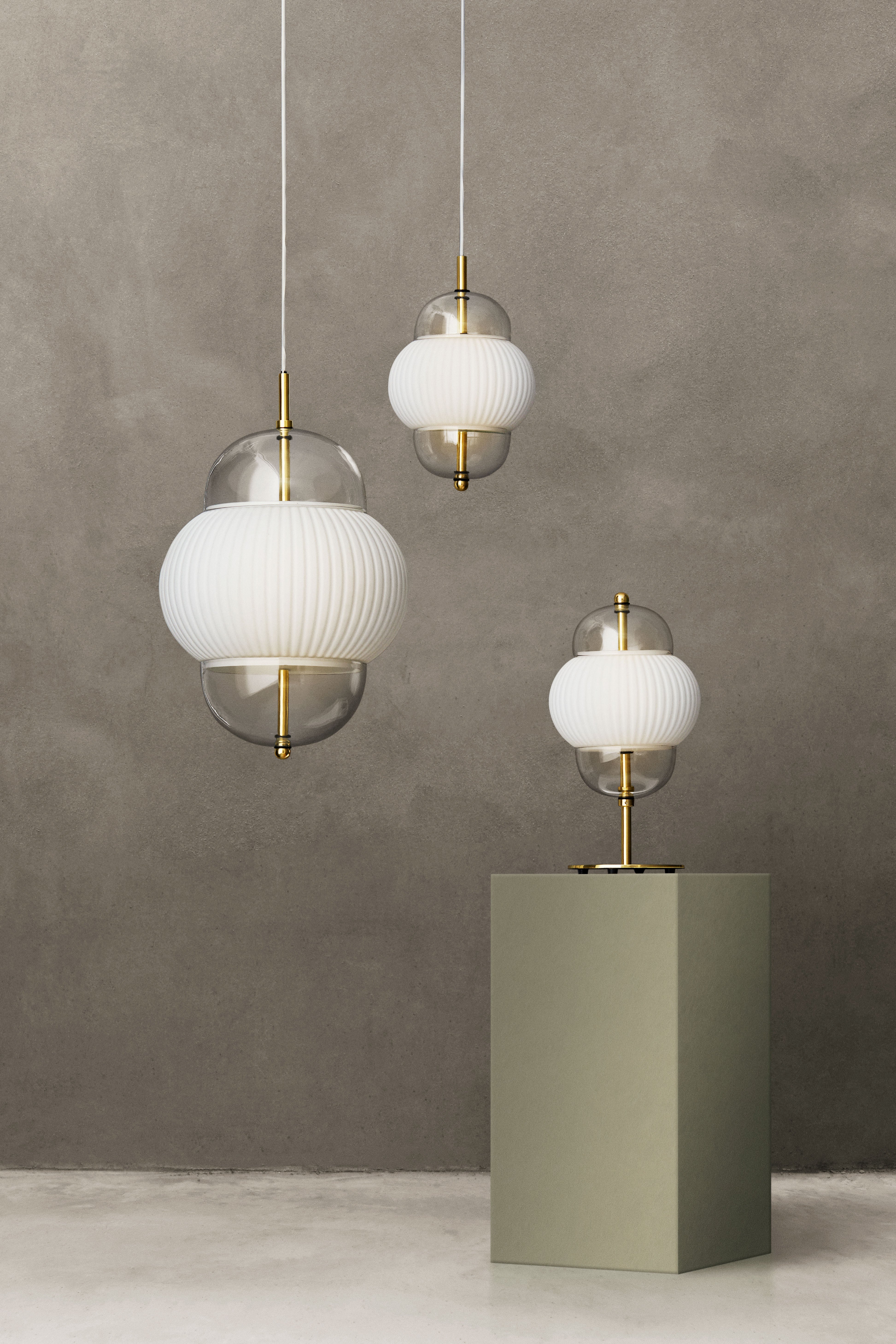 Pendelleuchte SHAHIN weiß mit Gold