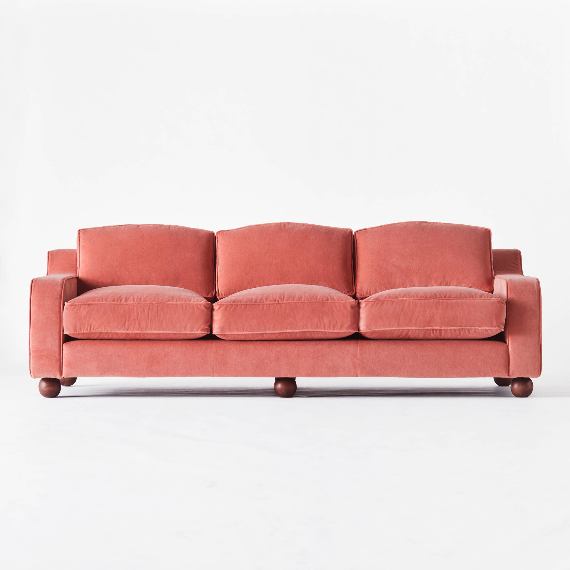 Sofa LOLA korallfarbener Samt