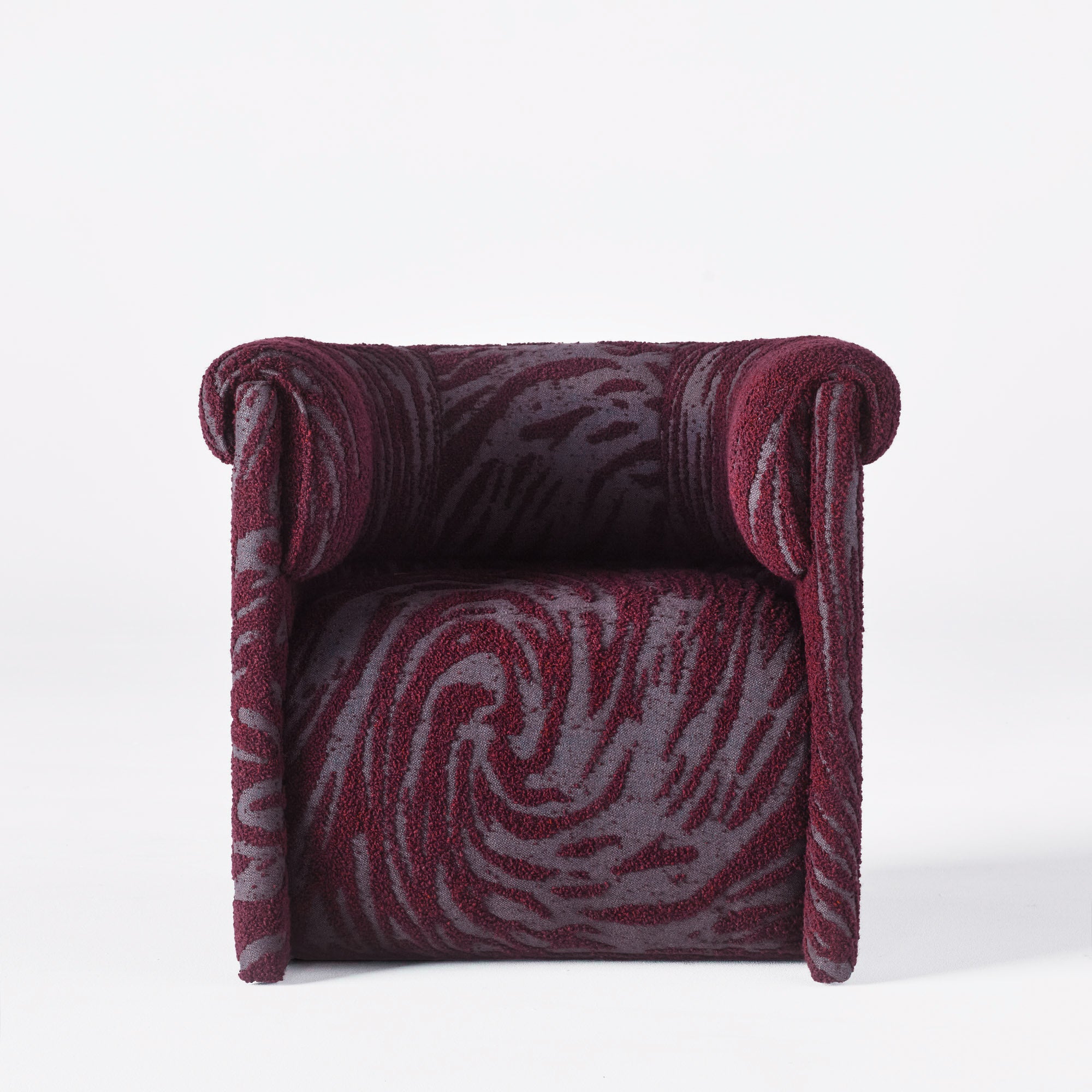 DECADENT burgundy boucle armchair