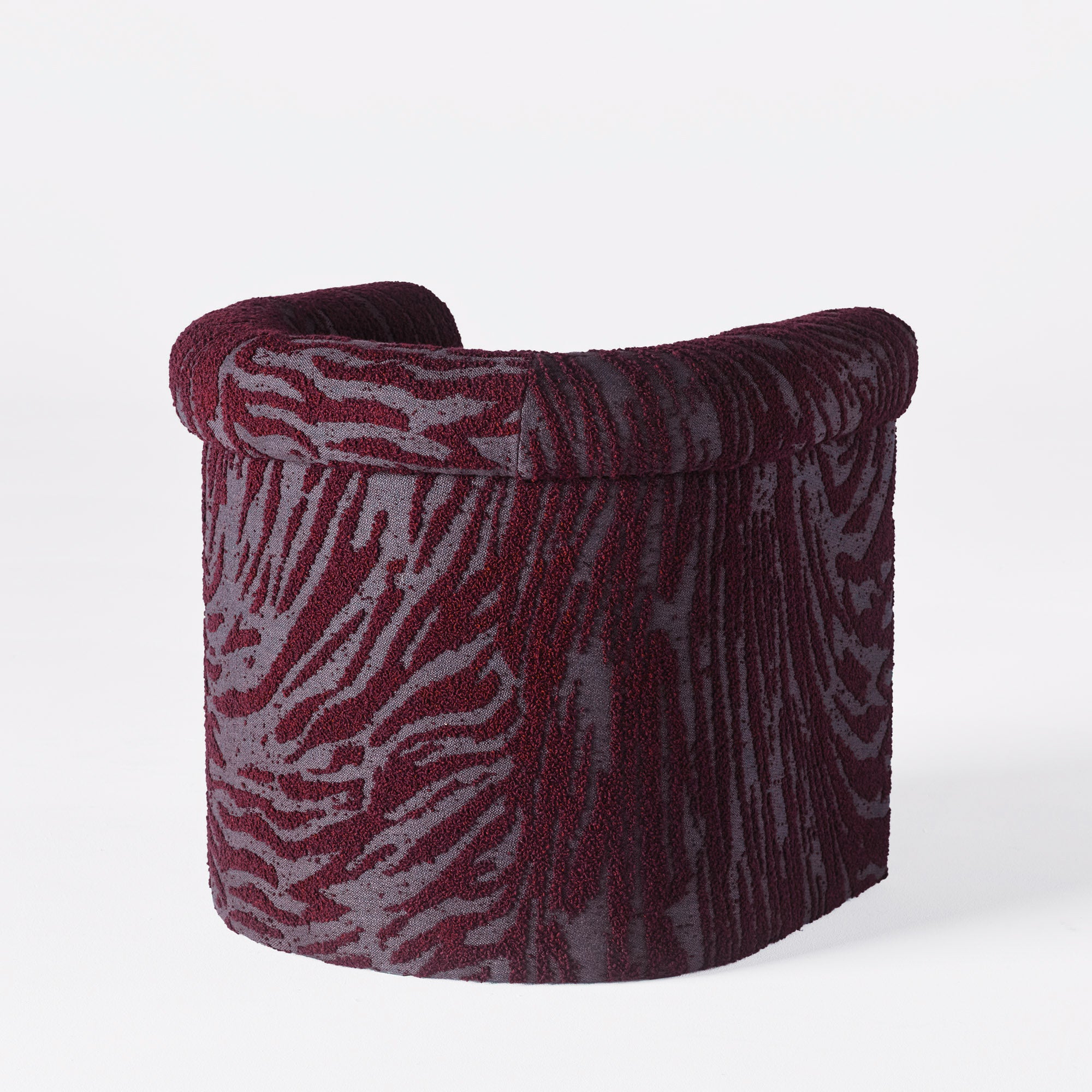 DECADENT burgundy boucle armchair