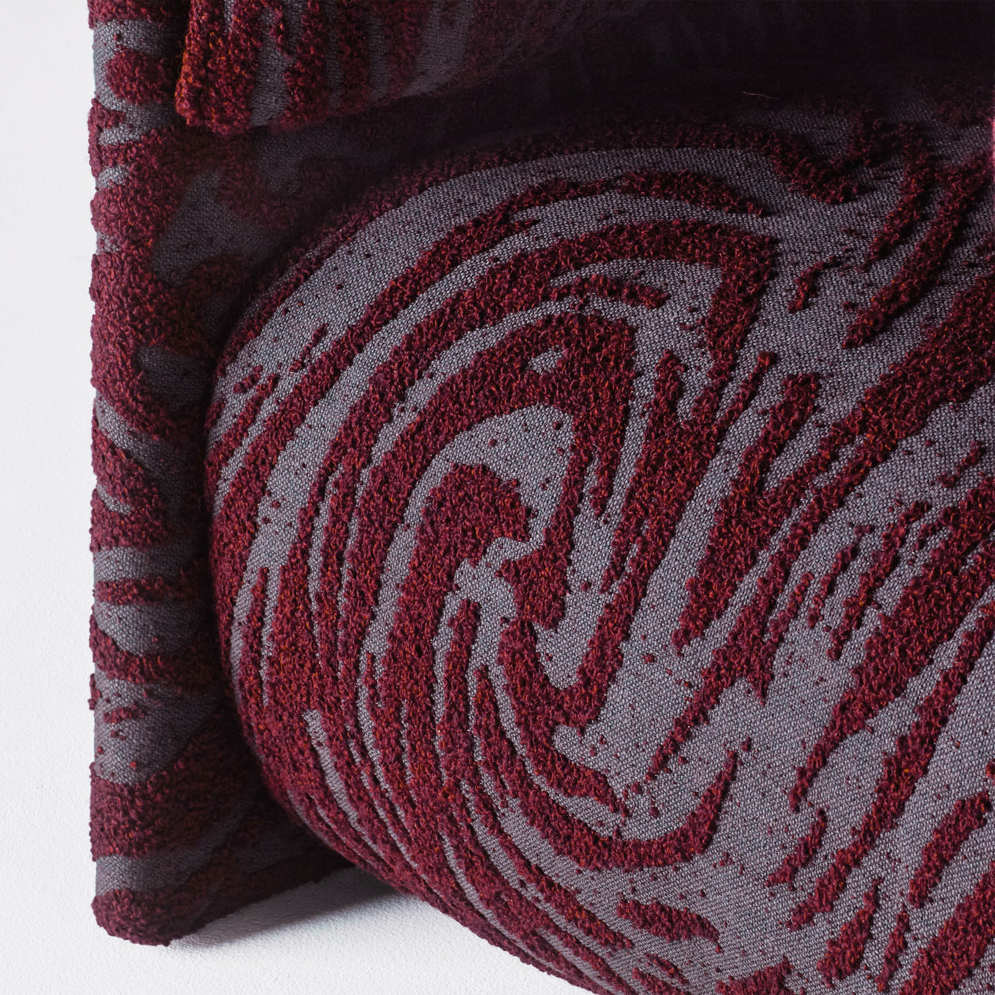 DECADENT burgundy boucle armchair