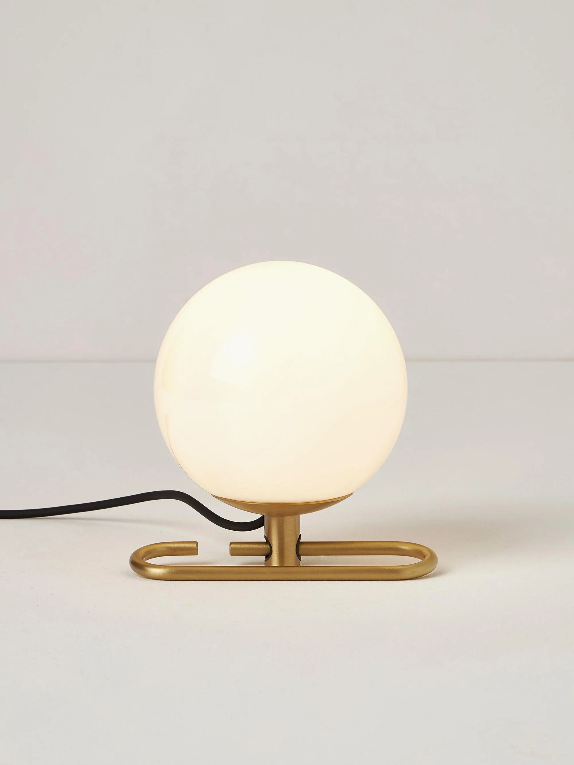NH1217 Brass Table Lamp with White Glass