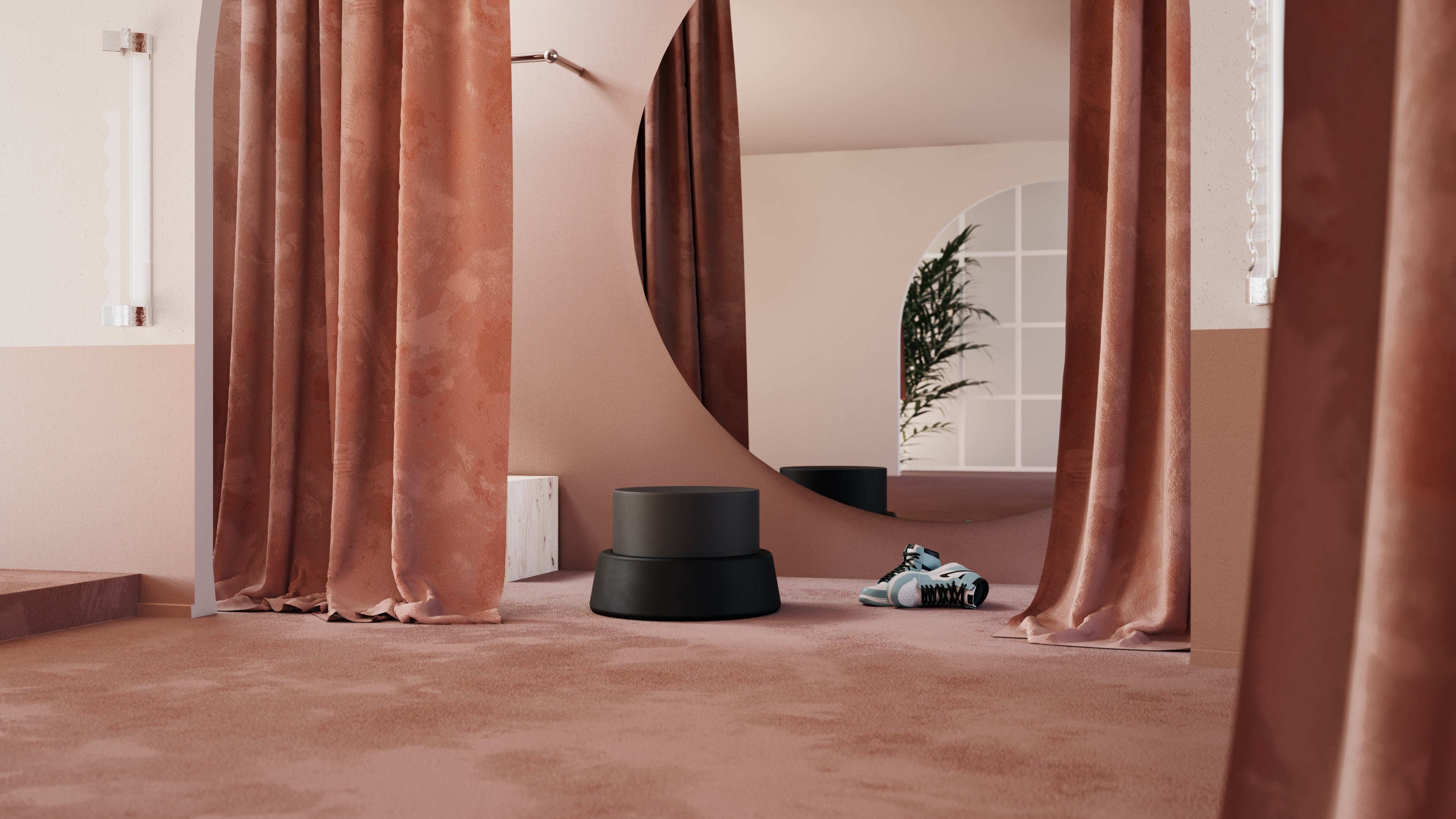 Pouf with arcad3 storage black