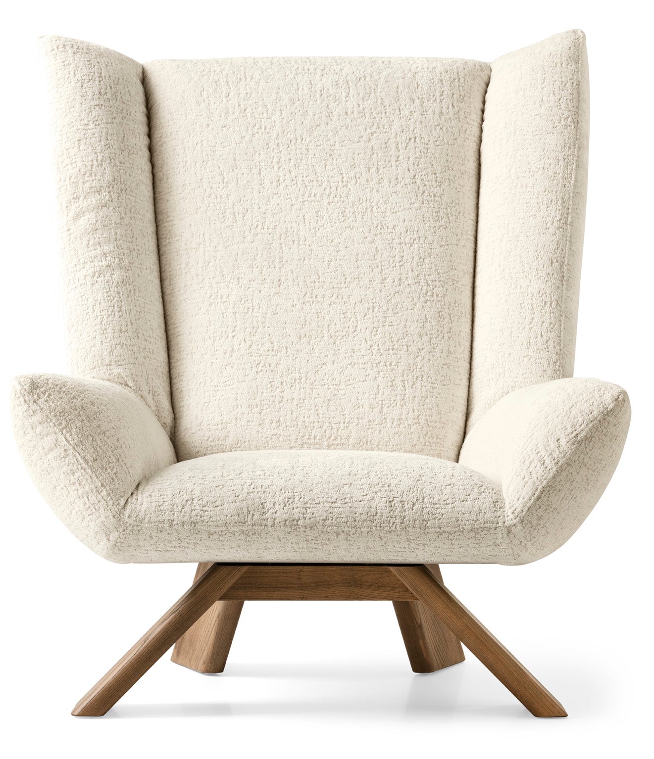 Upholstered armchair DALIA with walnut base