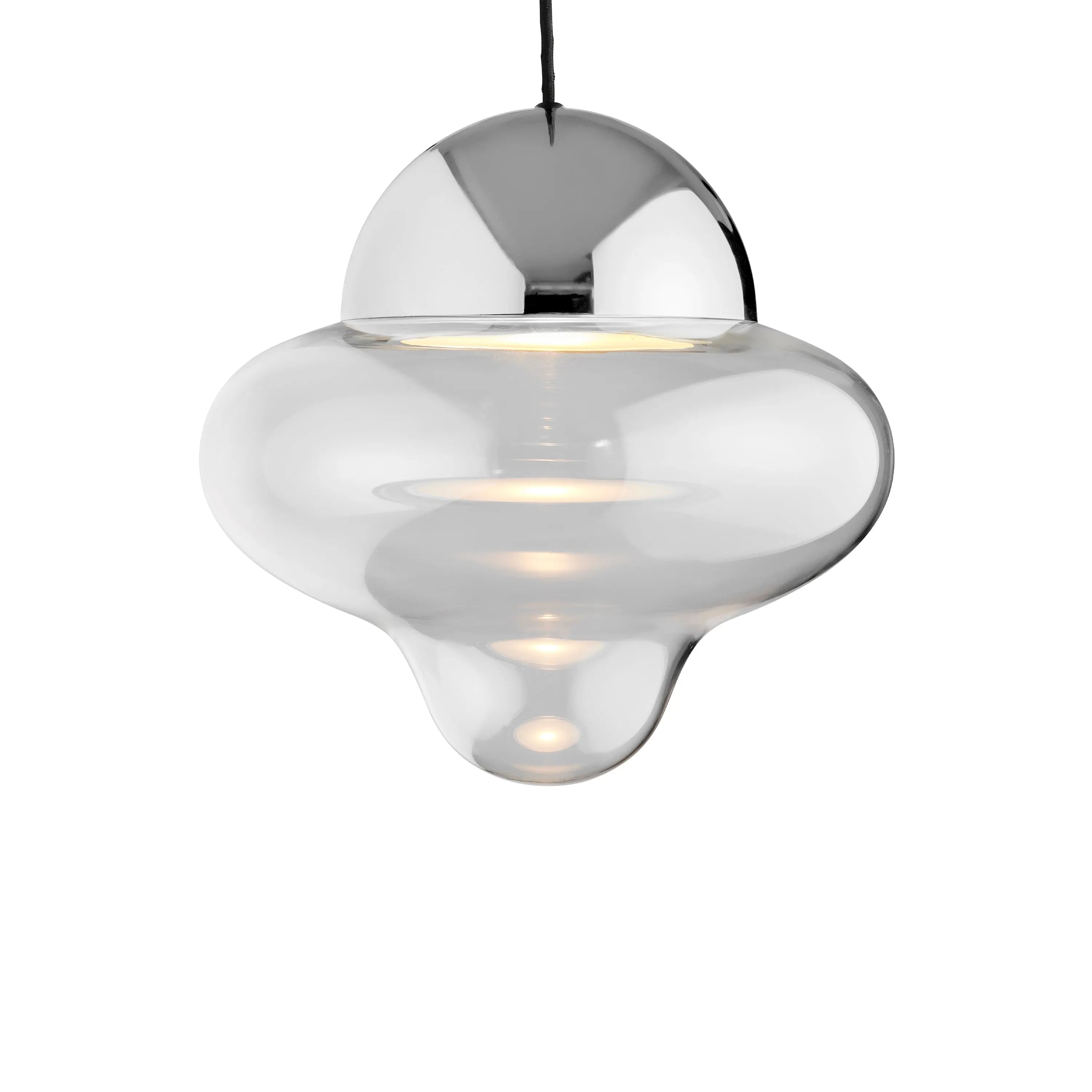 Lampa wisząca NUTTY szkło transparentne ze srebrnym wykończeniem – Design By Us